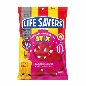 Lifesavers Raspberry Sherber Fizz Stix 220g is not halal