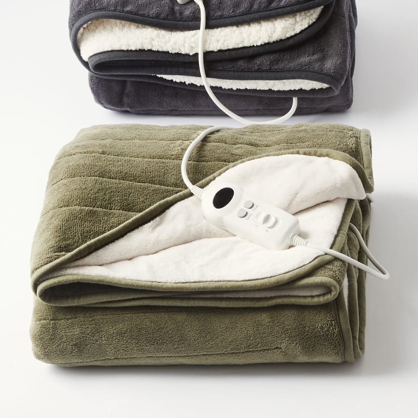 Heated Throw Green and Cream Kmart NZ