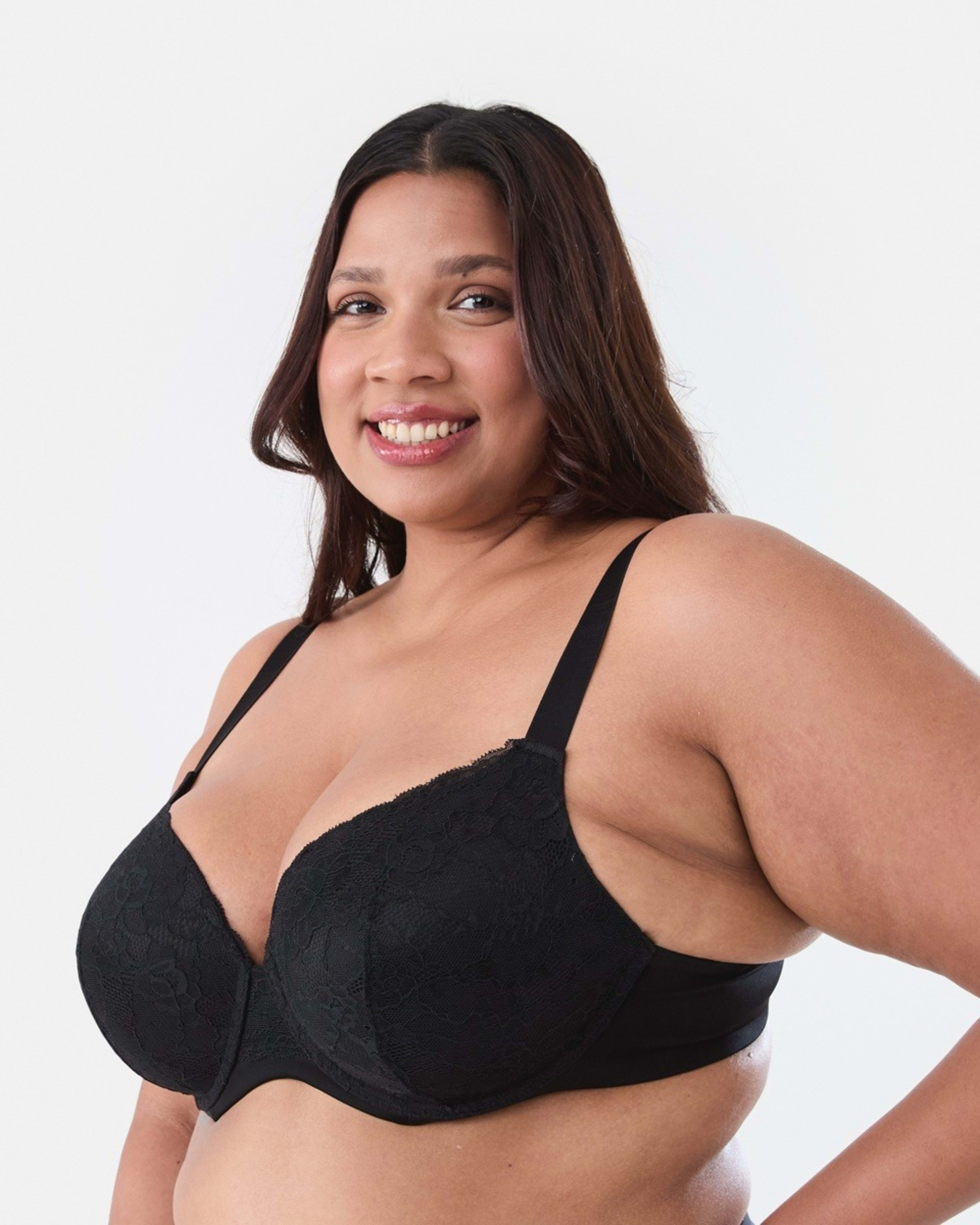 2 Full Figure Lace T-Shirt Bra BLACK, 2 of 6