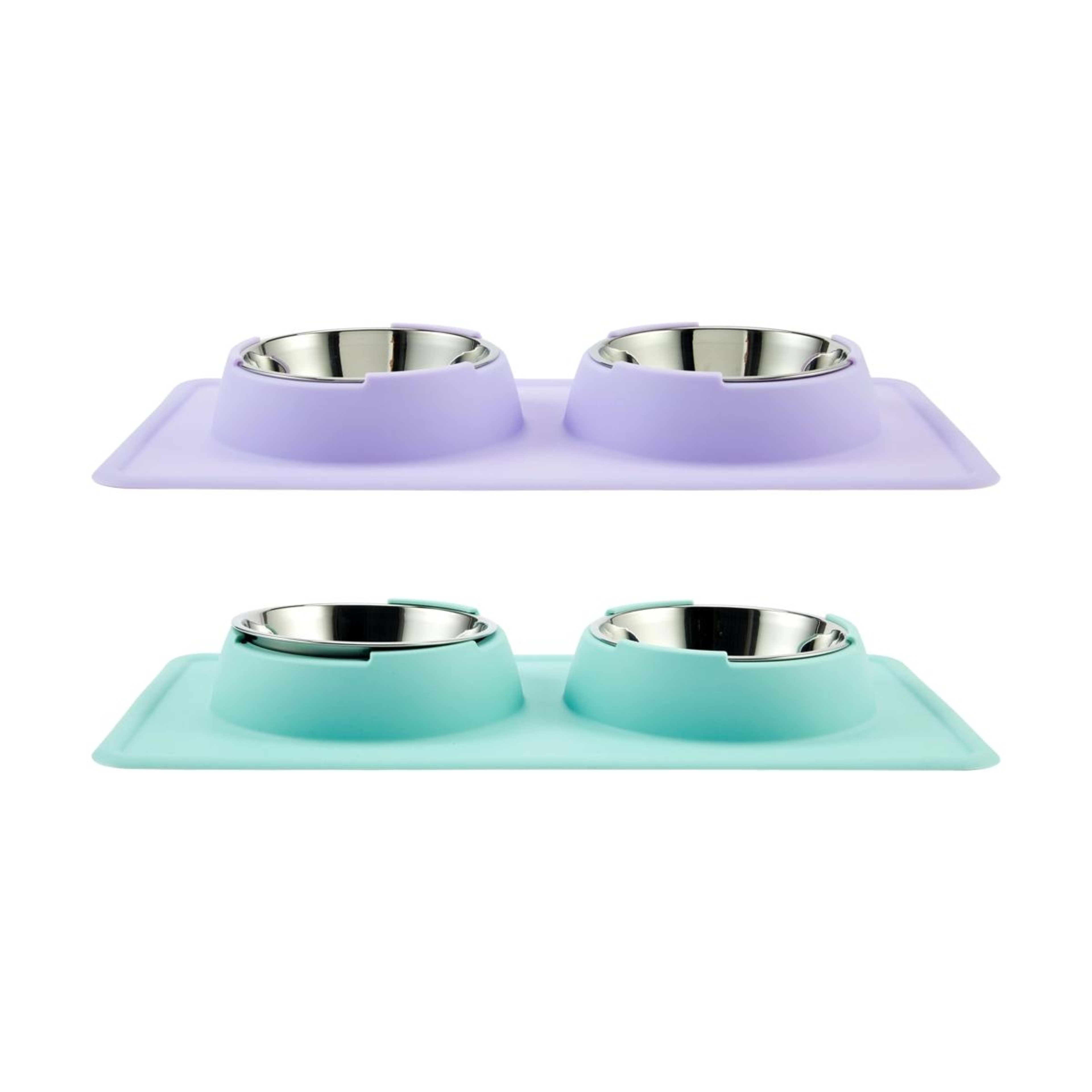 1 Pet Silicone Double Bowl - Assorted