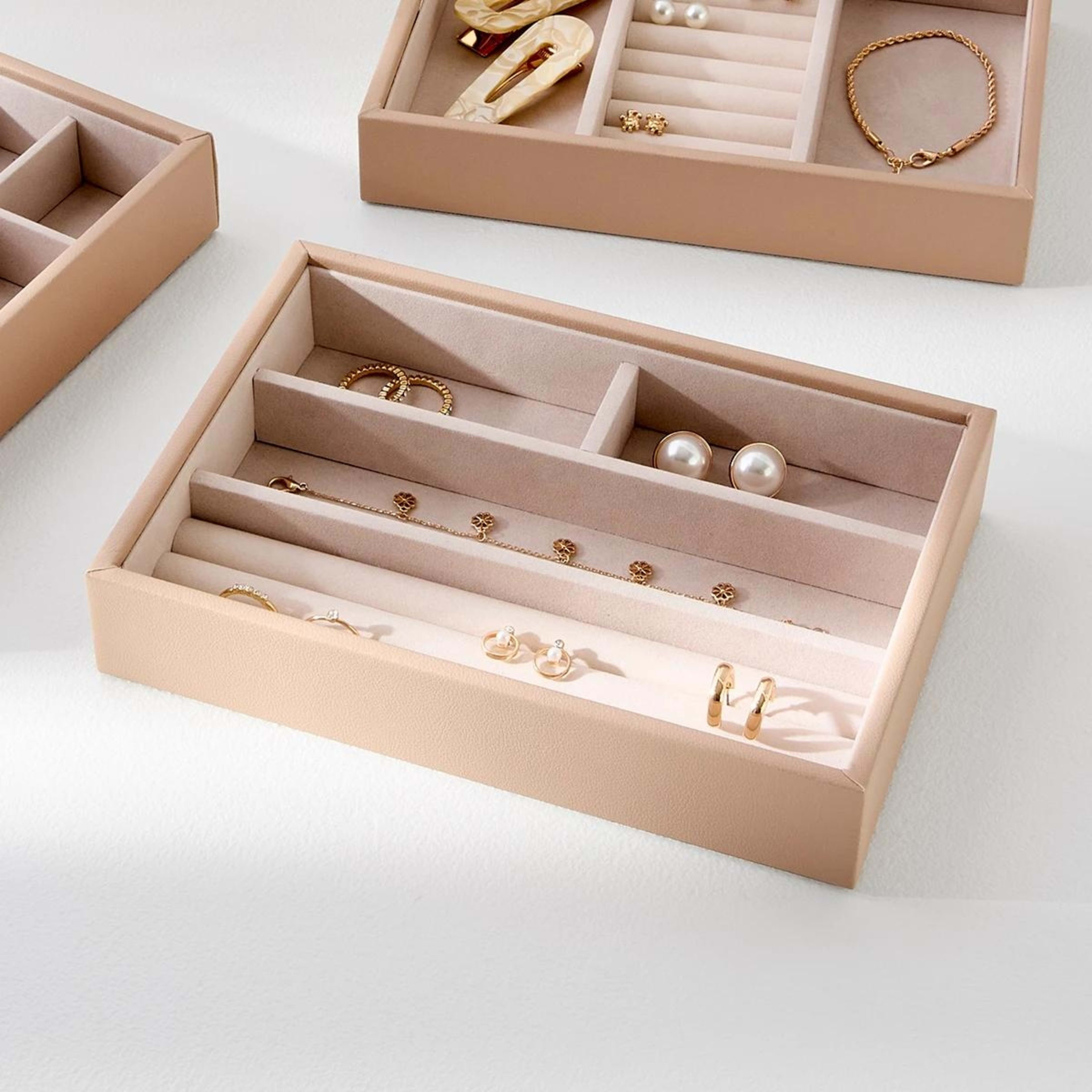 6 4 Section Jewellery Tray - Taupe, 6 of 6