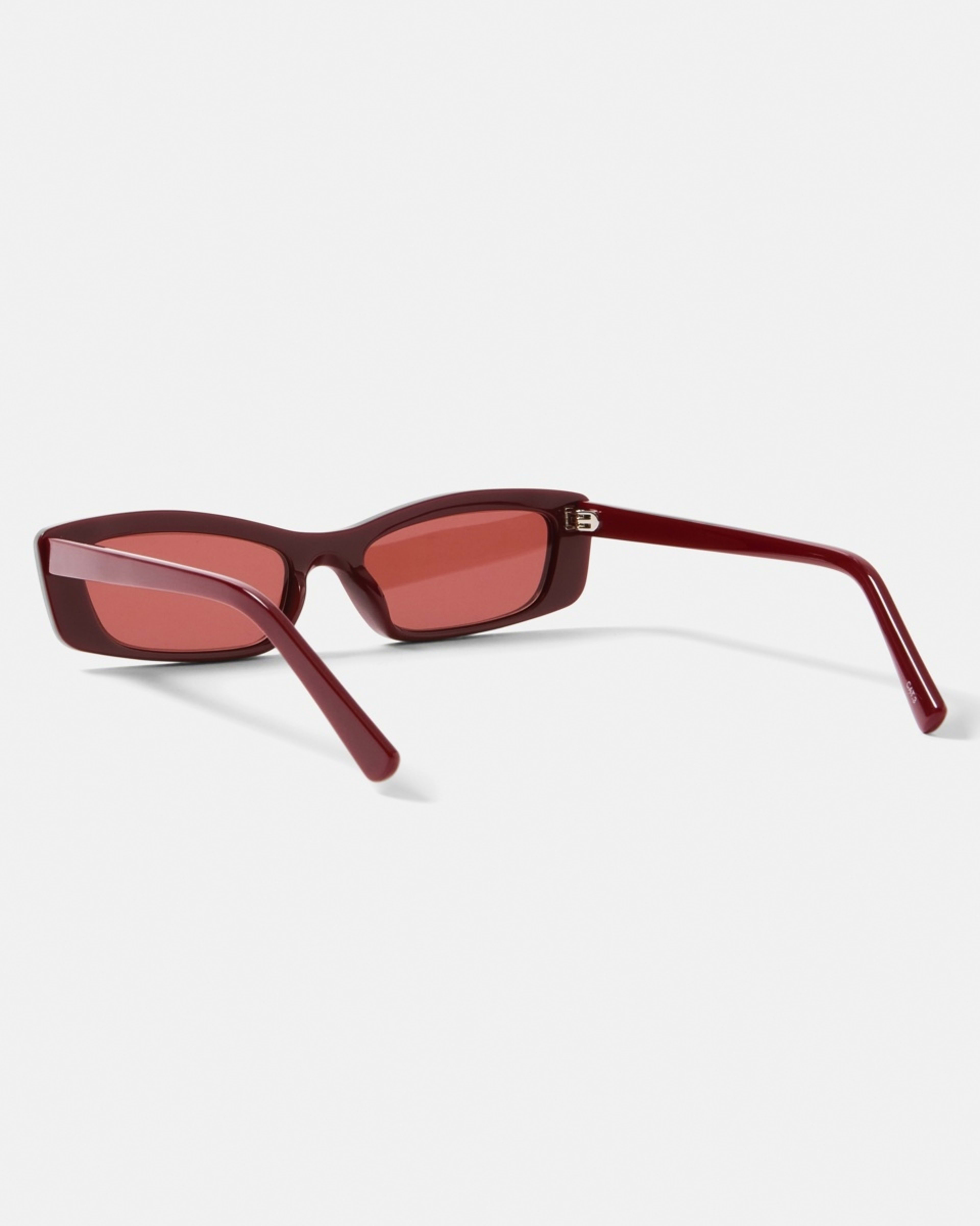 2 Womens Slim Rectangle Sunglasses BURGUNDY CHERRY, 2 of 6