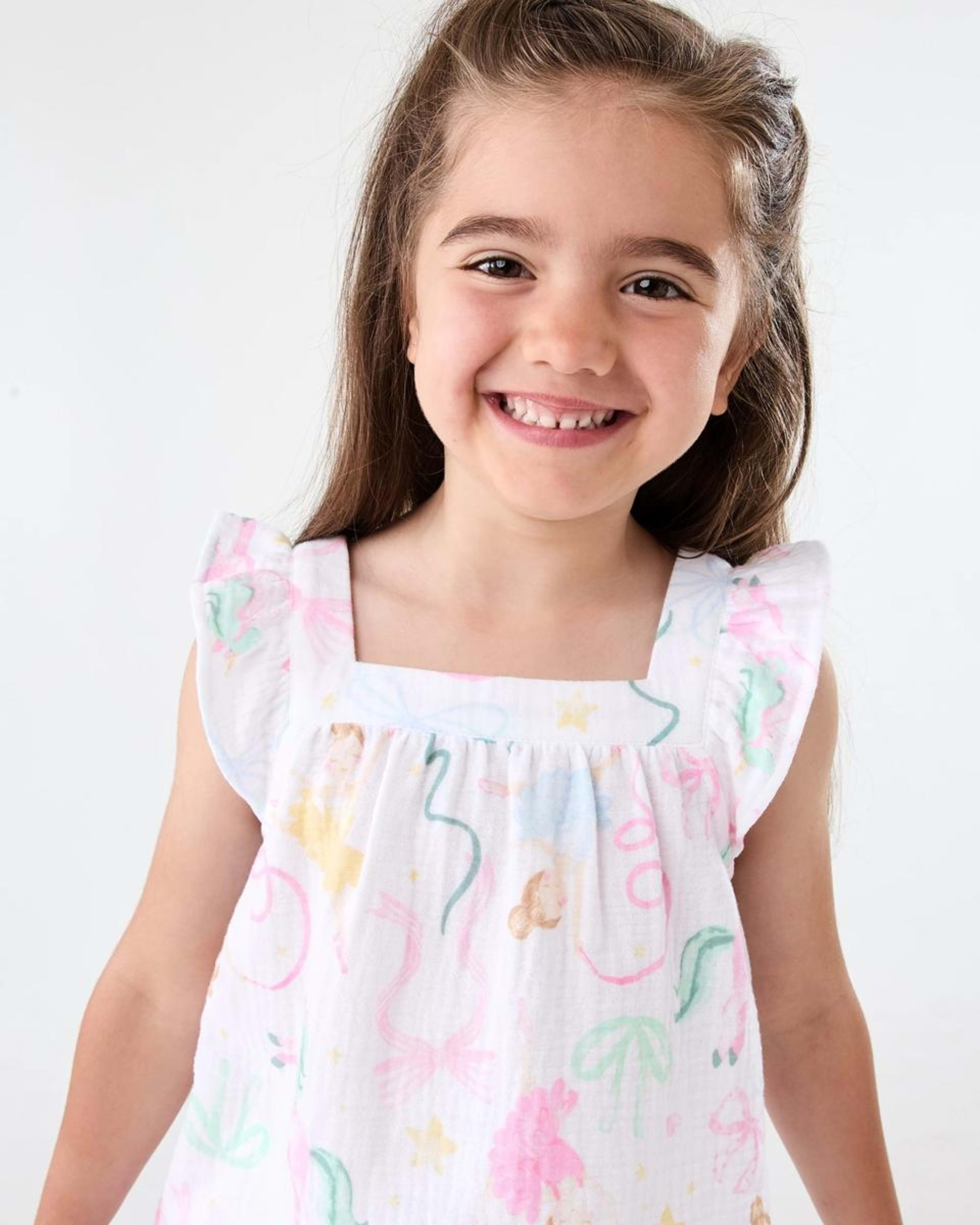 3 Short Sleeve Woven Frill Pyjama Set Wht Balb, 3 of 5