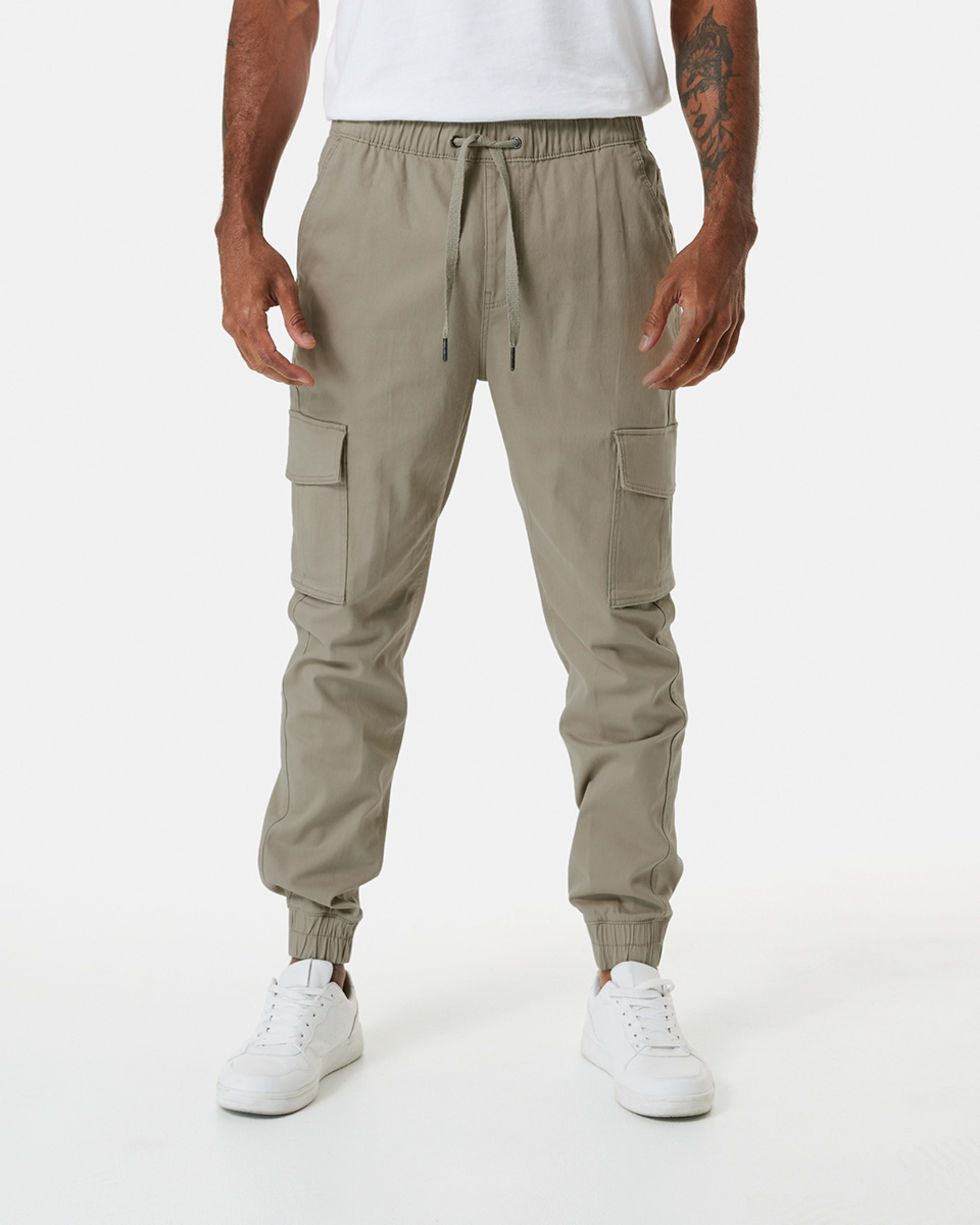 Elastic Waist and Cuffed Cargo Pants - Kmart