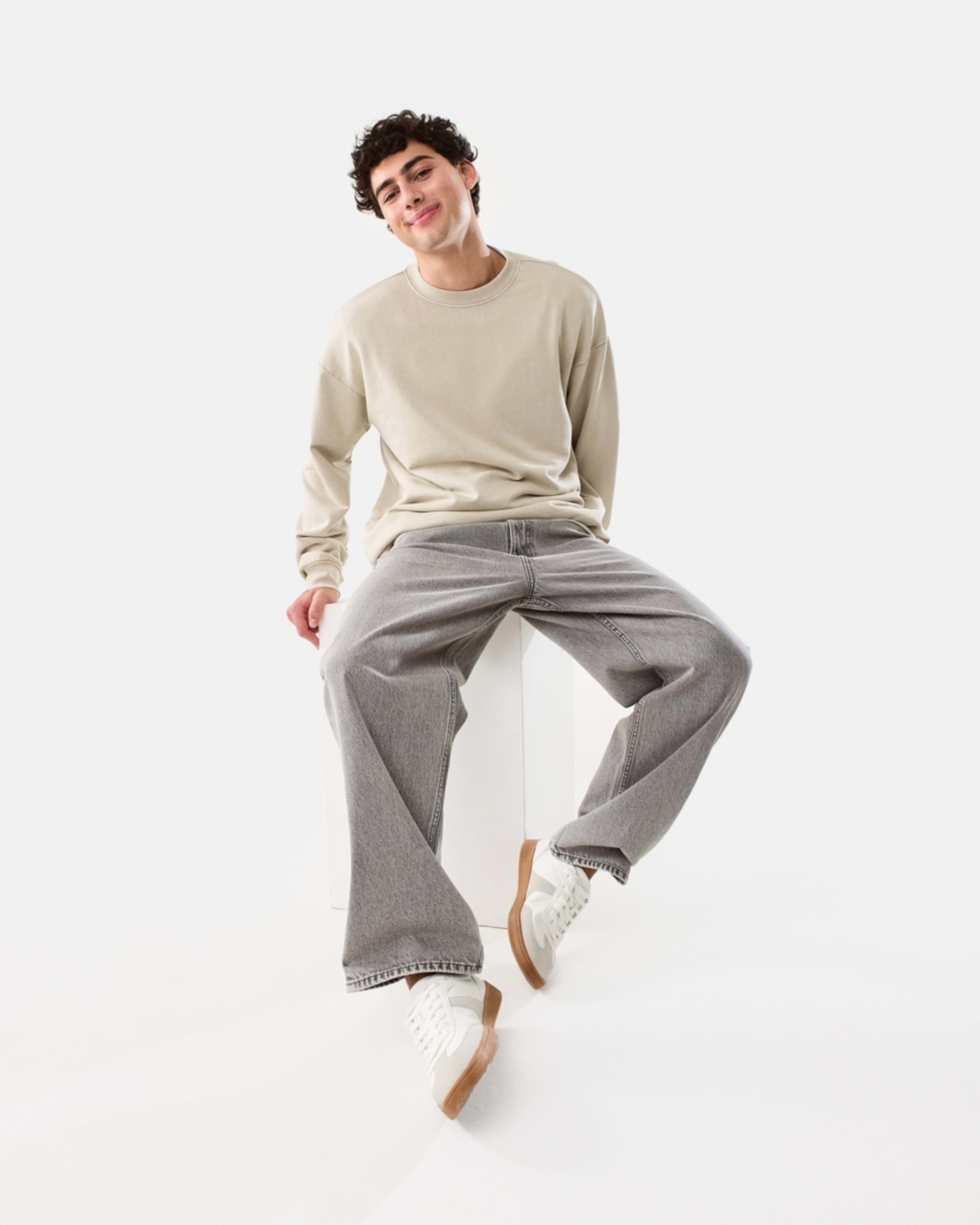 8 Oversized Crew Neck Sweatshirt String Beige, 8 of 9