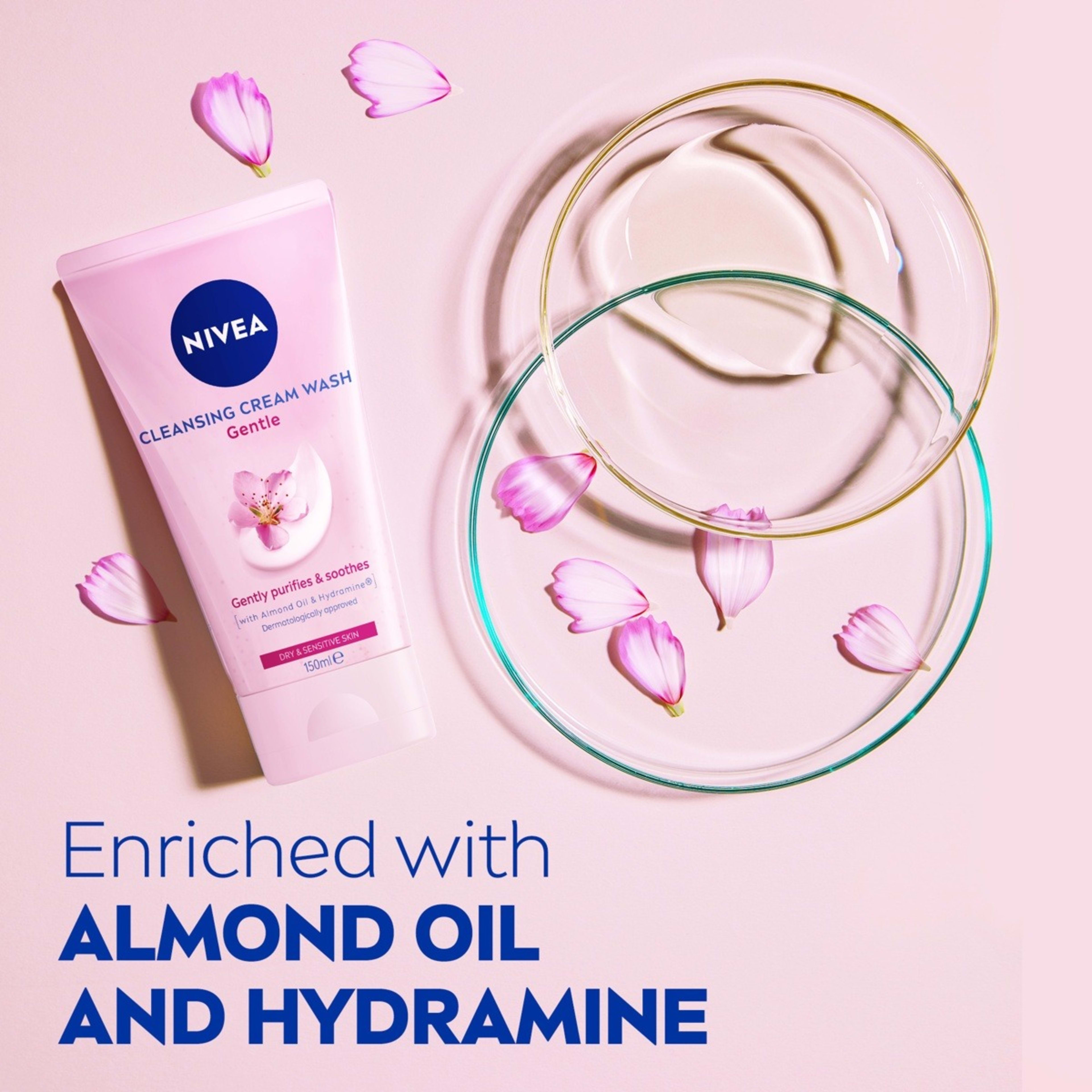 5 Nivea Gentle Cleansing Cream Wash 150ml - Almond Oil and Hydramine, 5 of 7