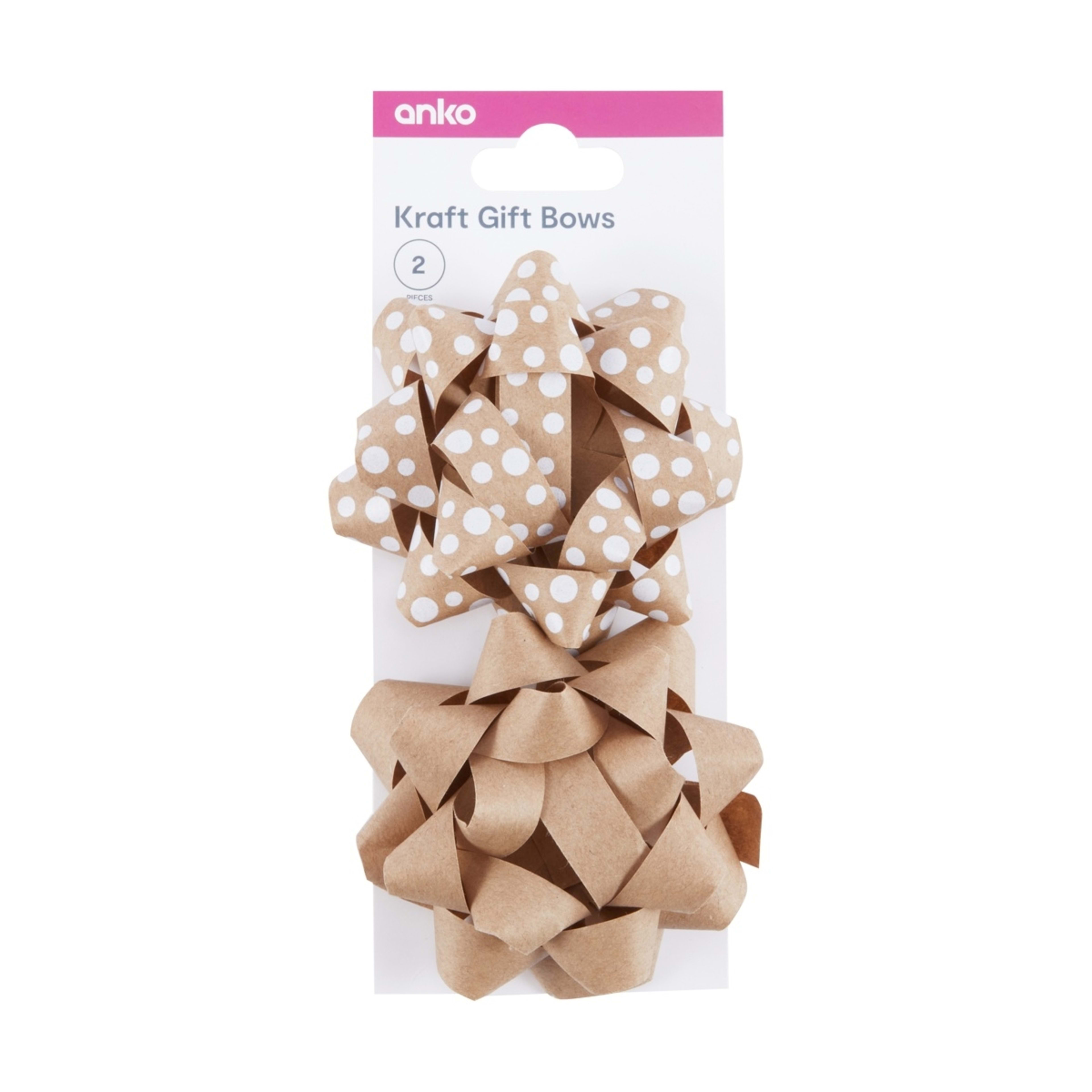1 2 Piece Gift Bows - Kraft