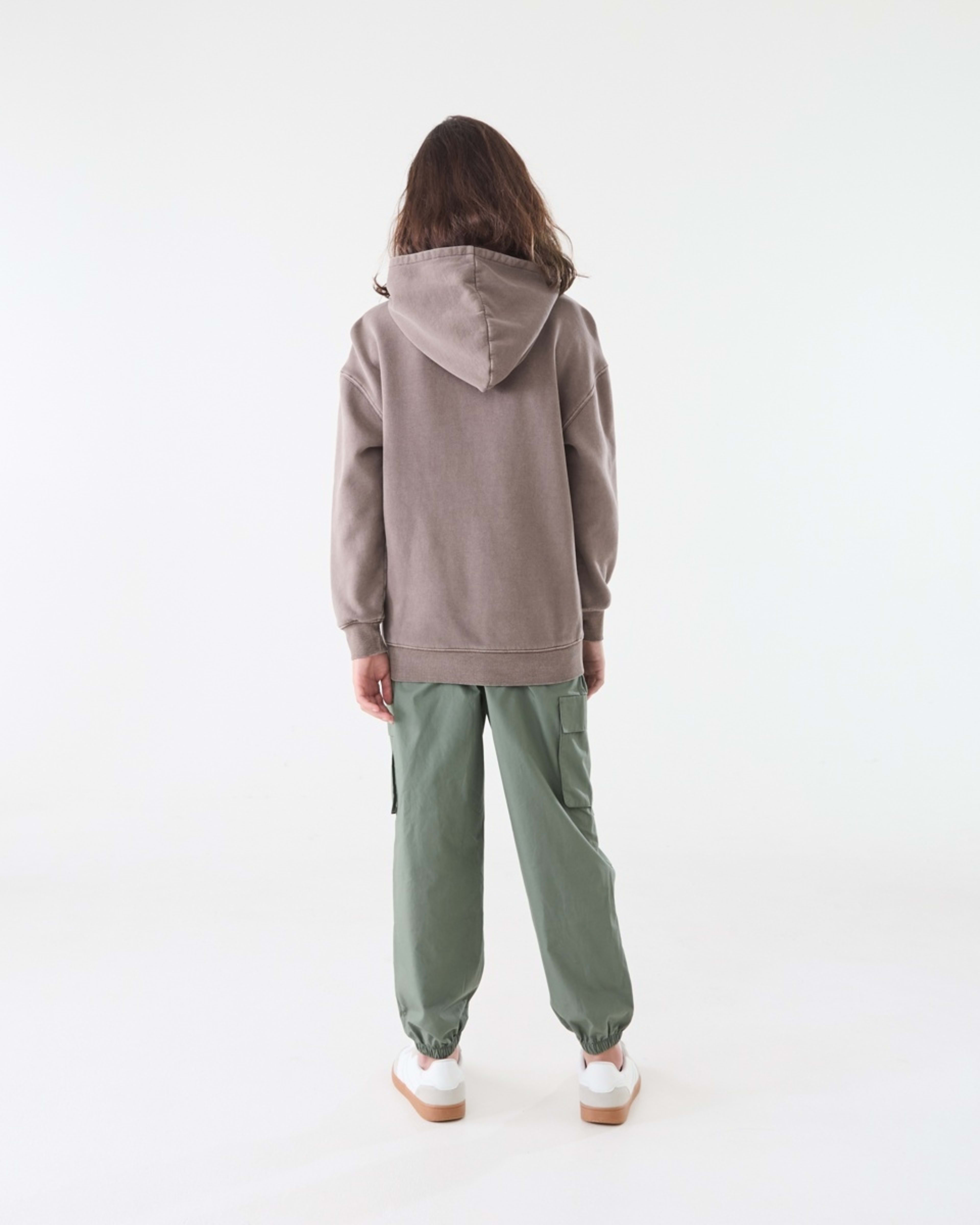 6 Oversized Washed Hoodie with Pocket Brown Choc, 6 of 6