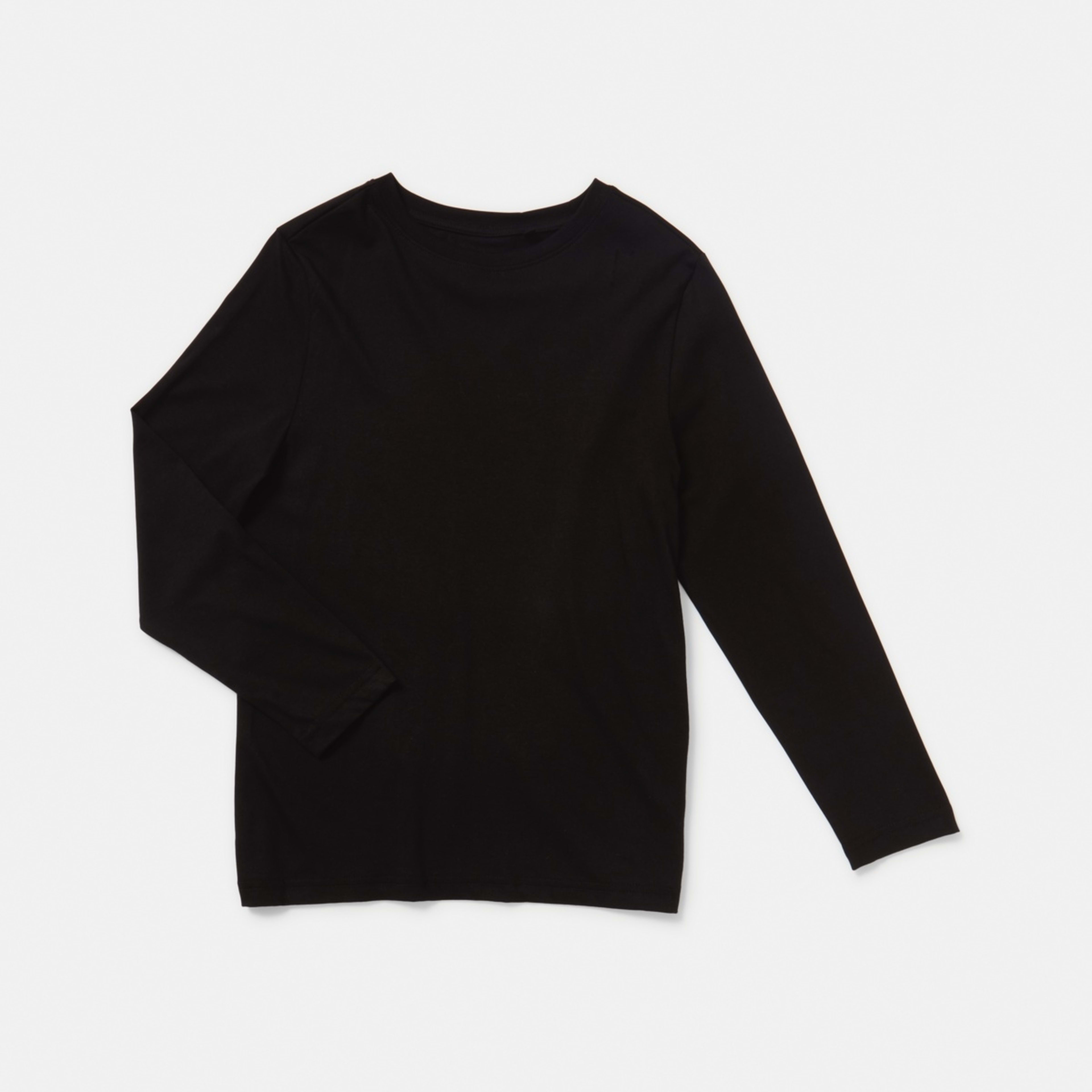 7 Long Sleeve Plain T-shirt Black, 7 of 8