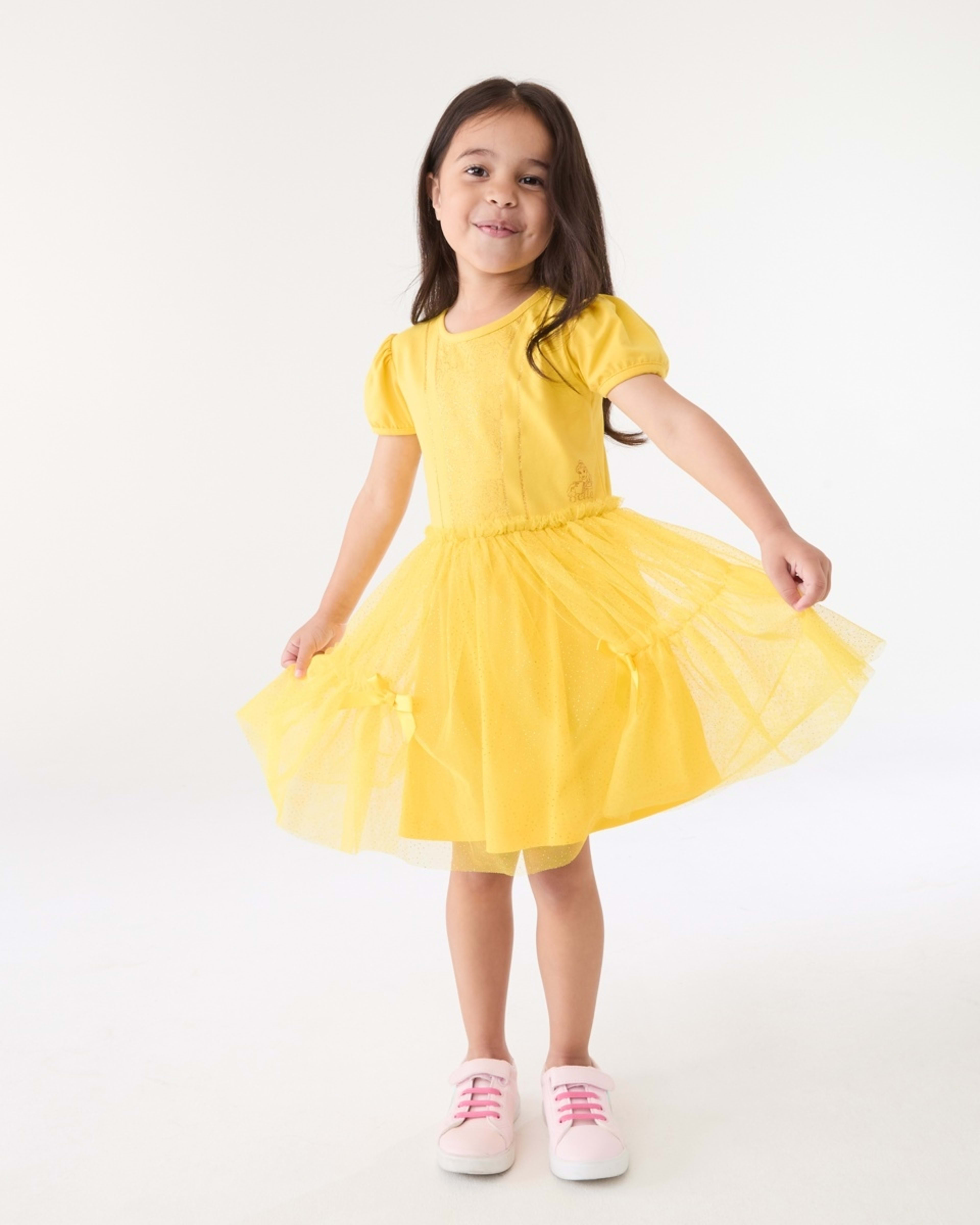 6 Disney Princess Belle License Short Sleeve Tutu Dress BELLE TUTU, 6 of 7