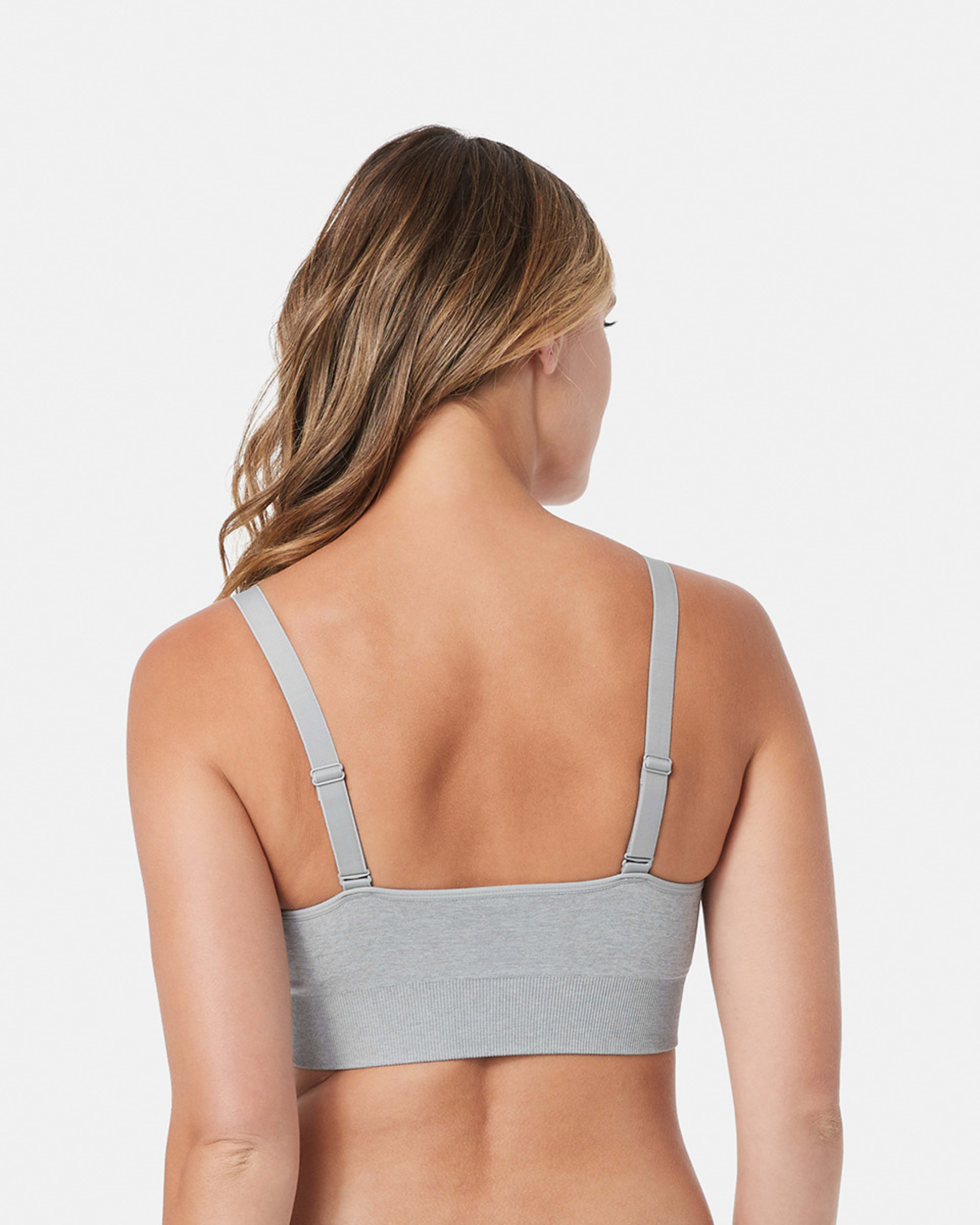 3 Medium Impact Sports Seamfree Crop Top Grey Marle, 3 of 4