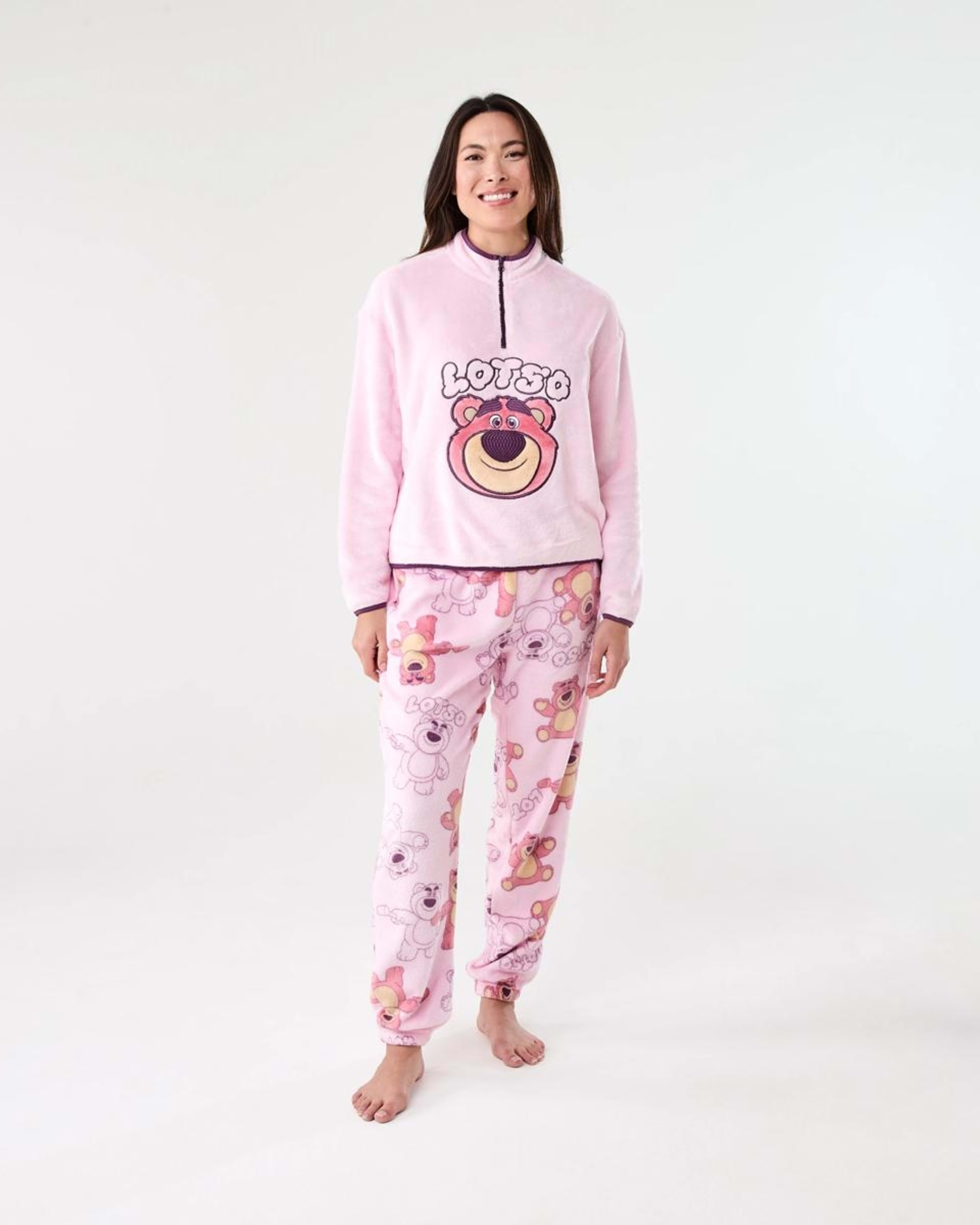 1 Lotso License Fleece Top and Pants Pyjama Set Lotso Pink