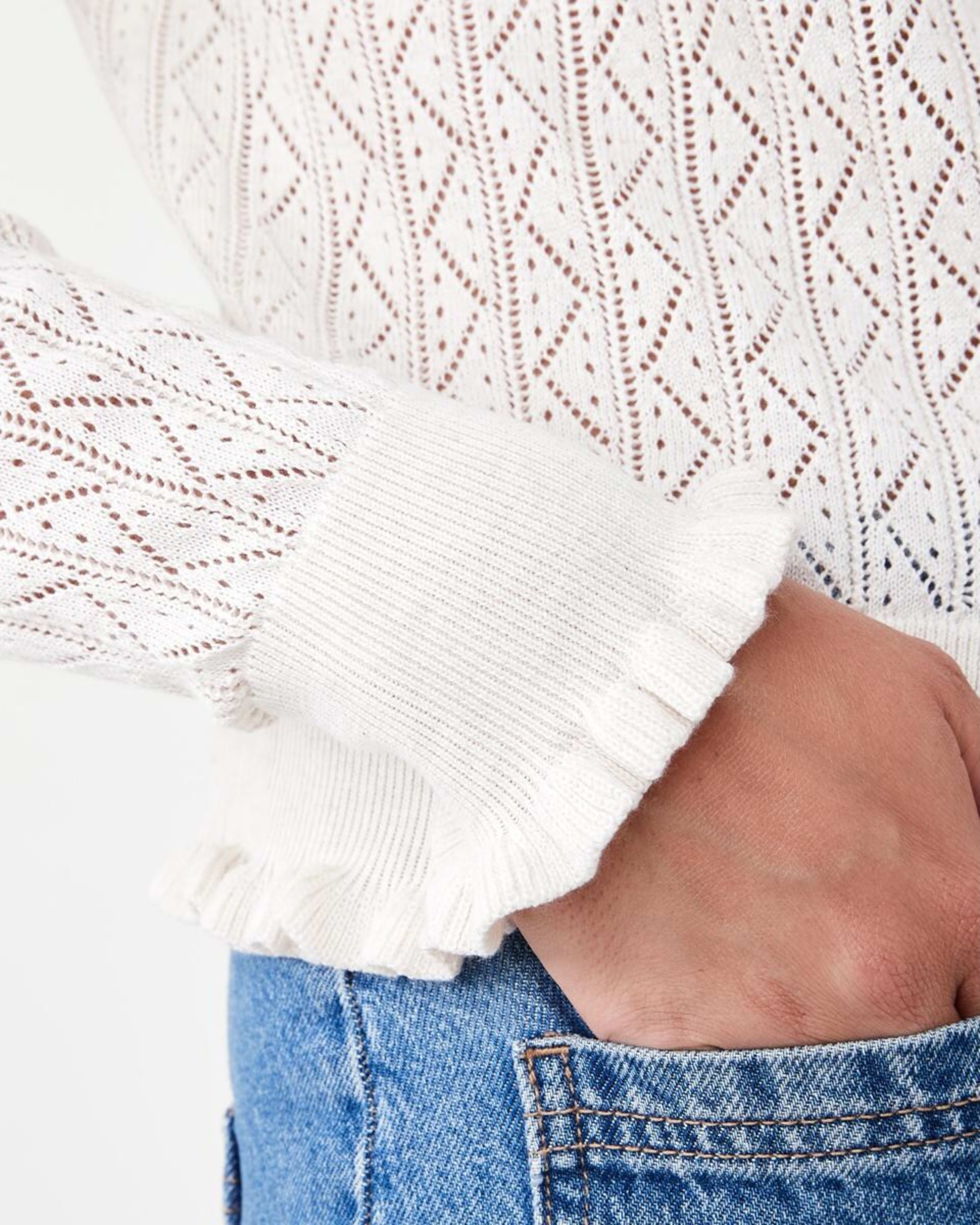 7 Pointelle Cardigan Cld White, 7 of 8