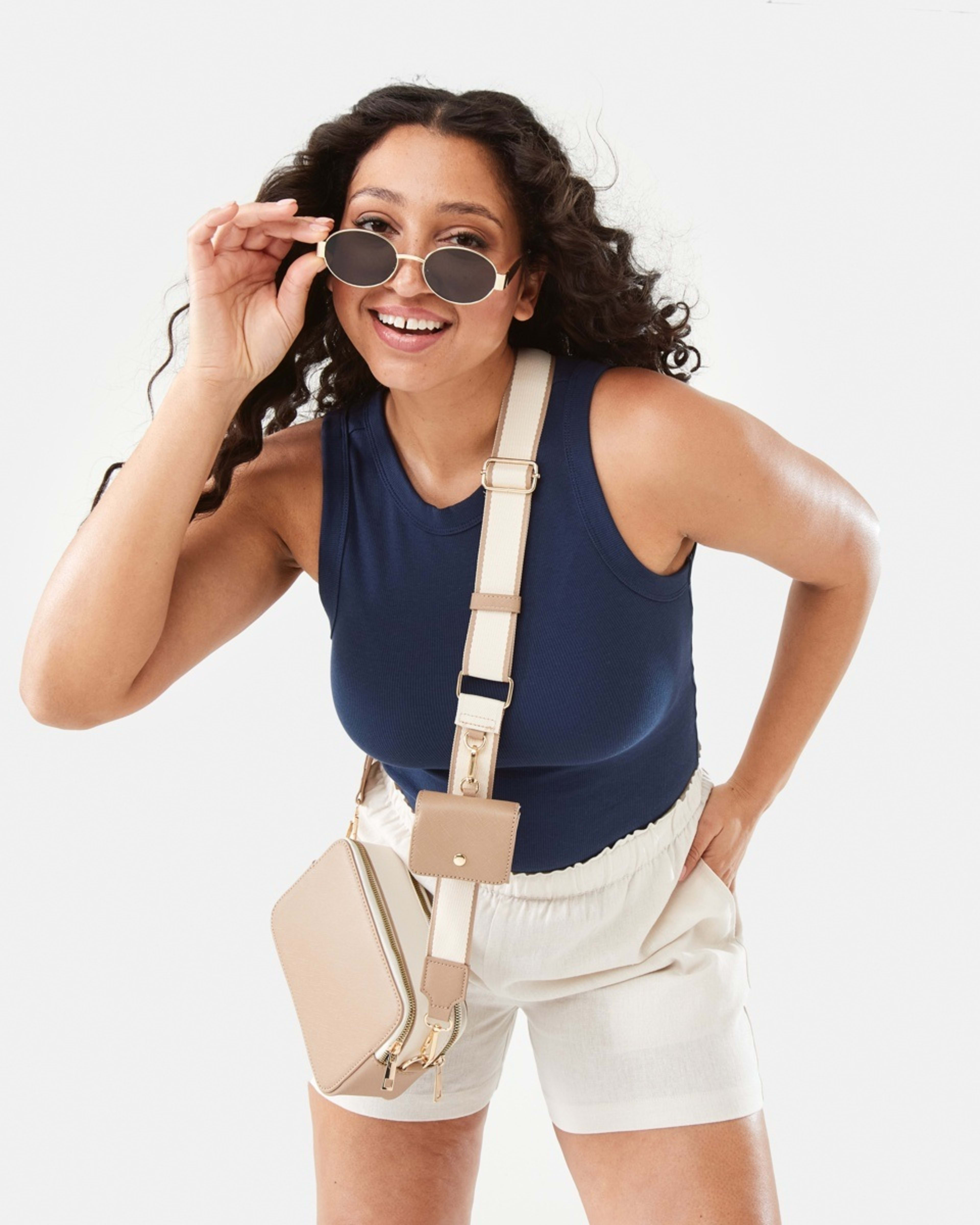 7 Double Zip Crossbody Bag BEIGE VANILLA, 7 of 8