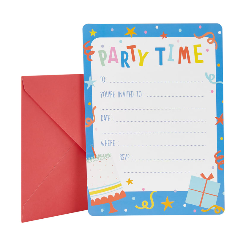8 Pack Party Time Invitations Kmart NZ