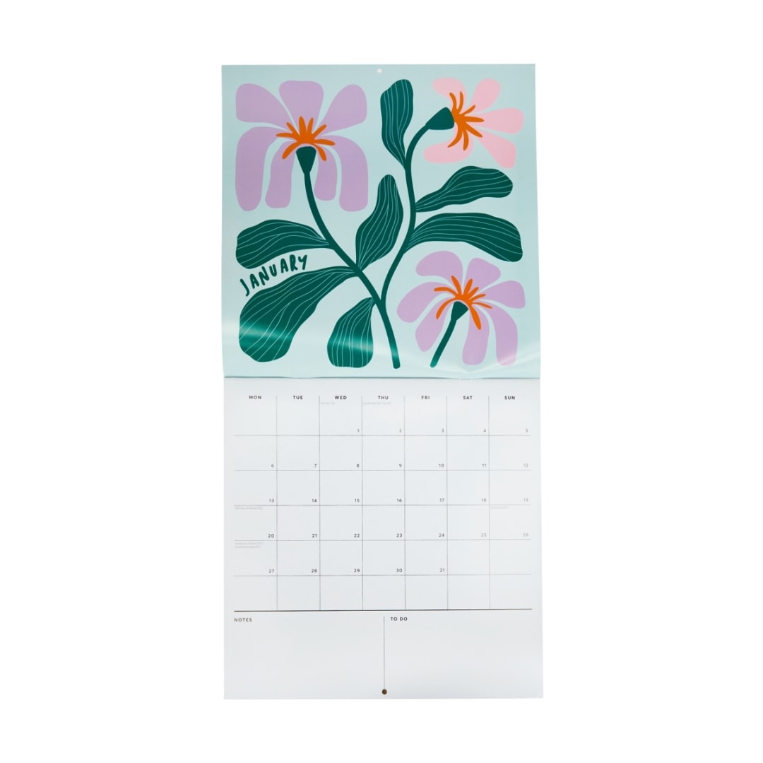 2025 Wall Calendar Flowers Kmart NZ