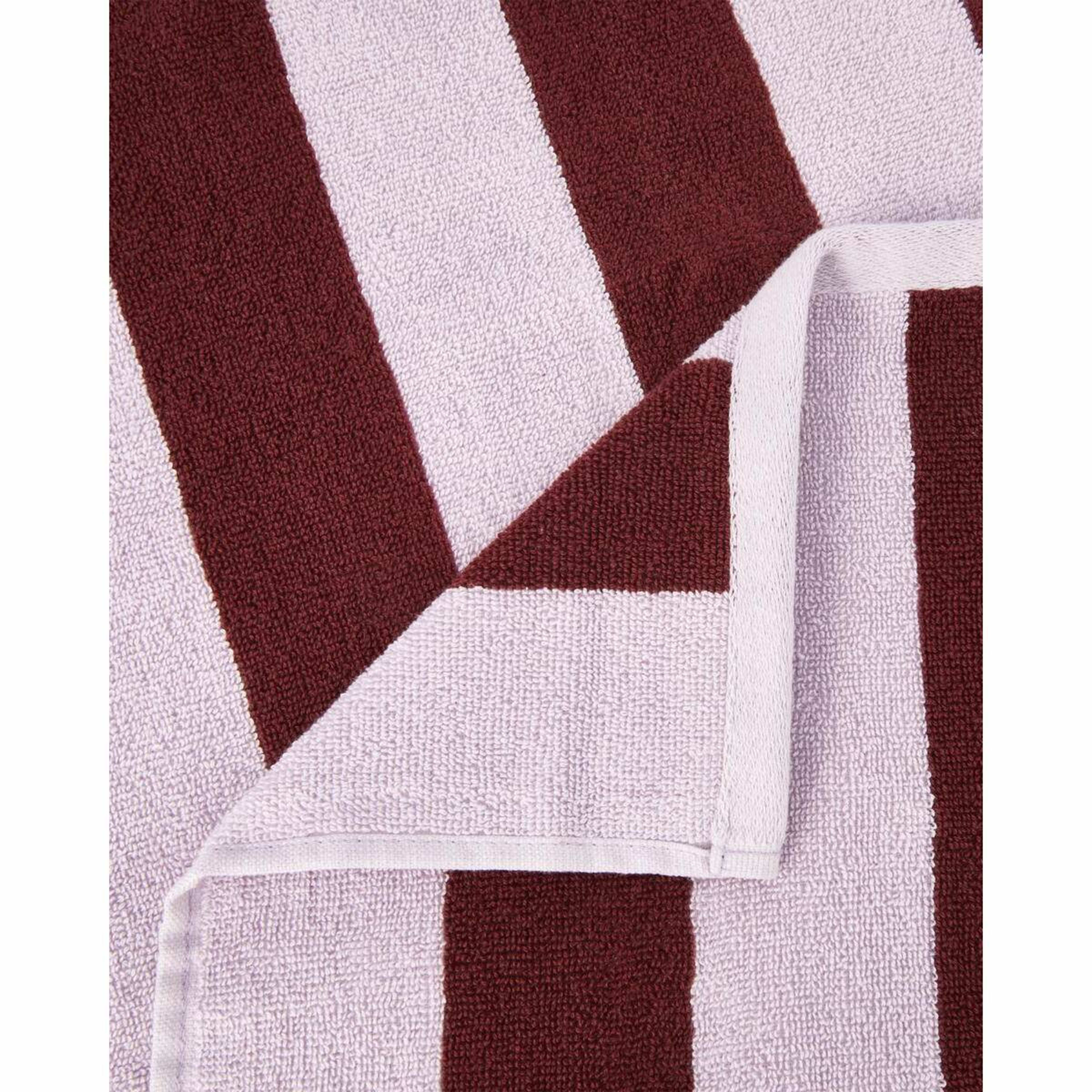 2 Stripe Cotton Hand Towel - Port, 2 of 5