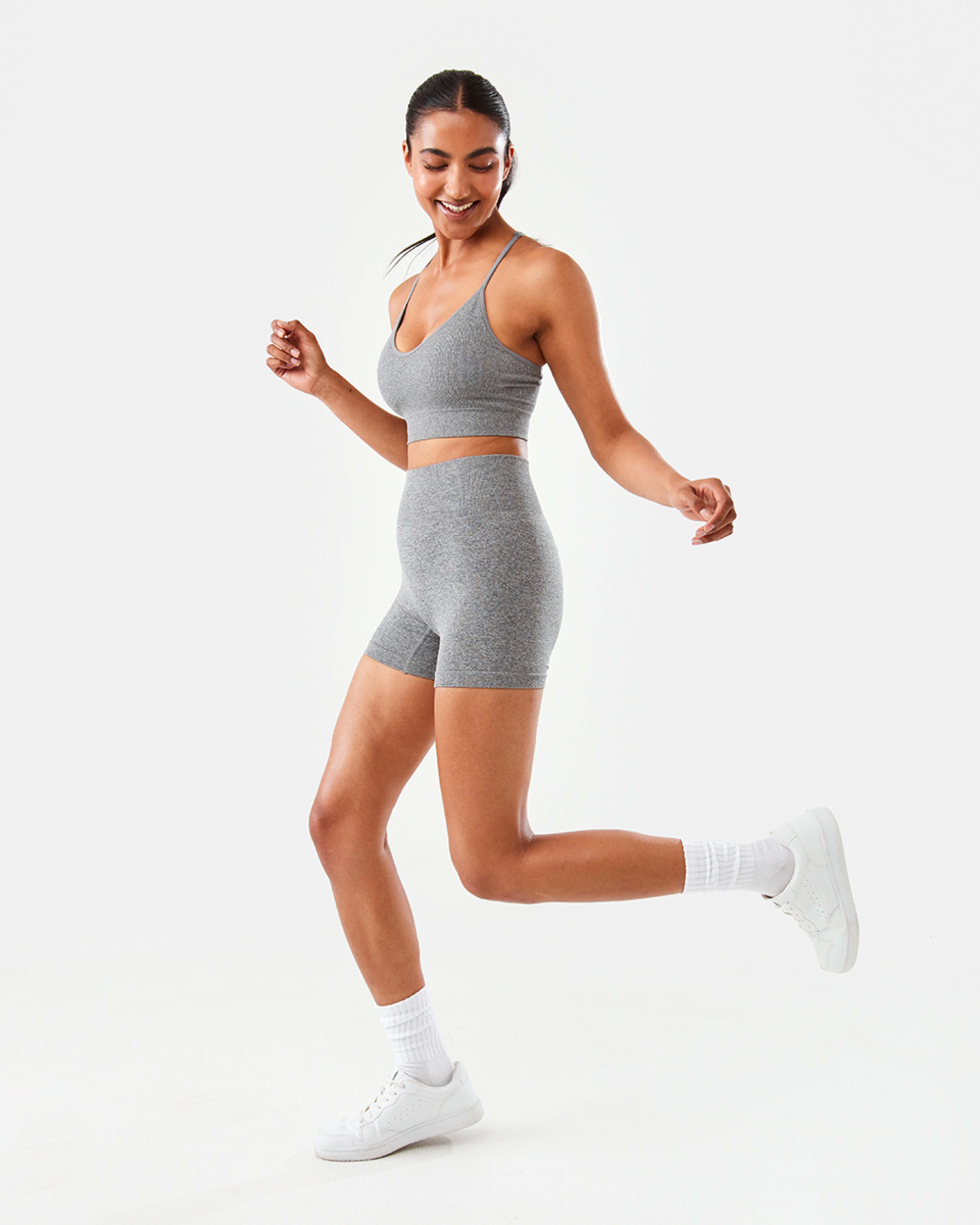 5 Active Womens Youth Tape Shorts SOFT GREY MARLE, 5 of 8