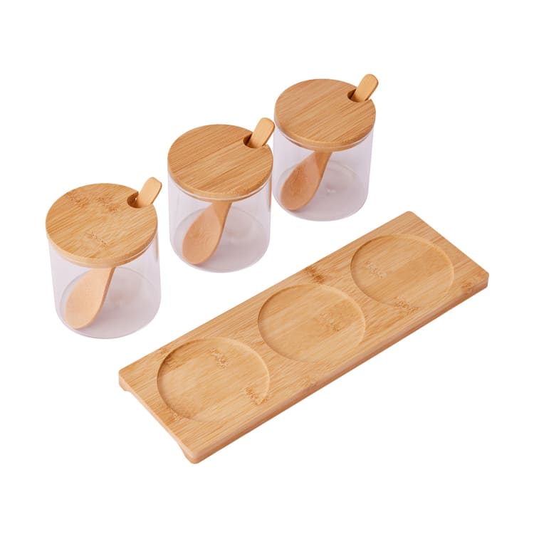 Set of 3 Glass Jars with Tray Kmart