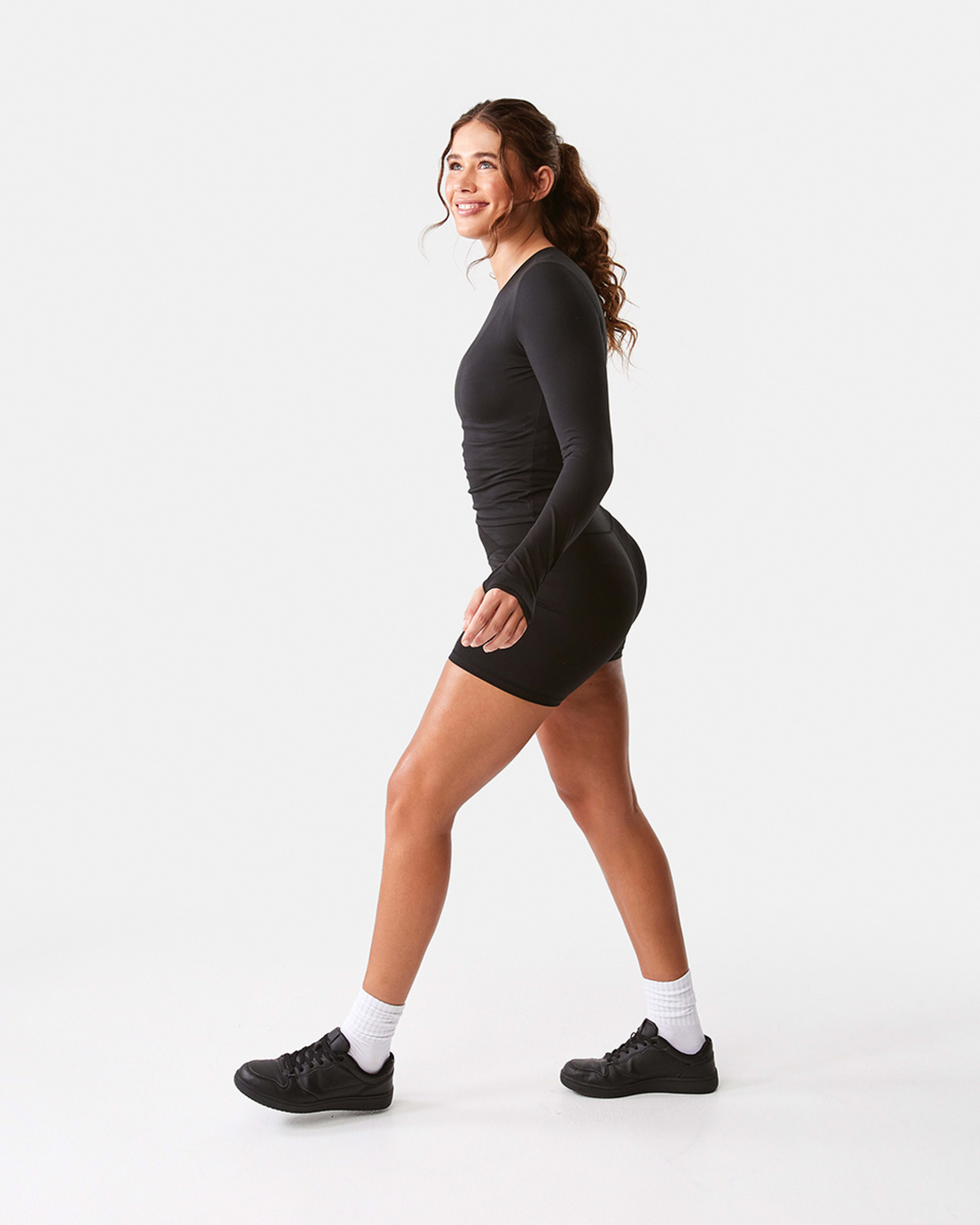 3 Active Womens Long Sleeve Ultrasoft Top BLACK, 3 of 6