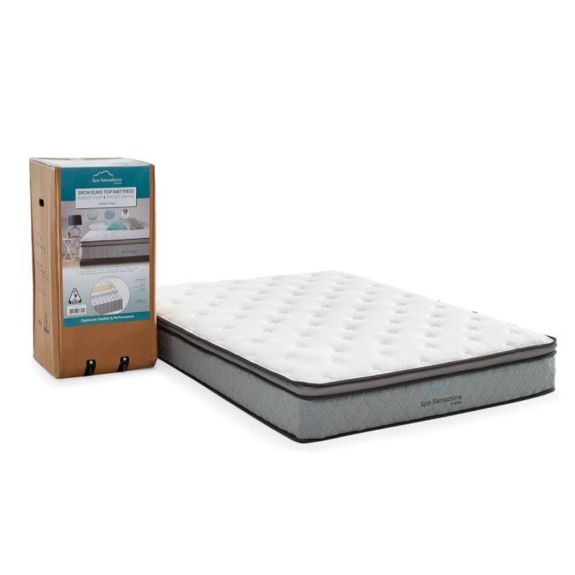 Queen Bed Euro Top Pocket Spring Mattress Kmart