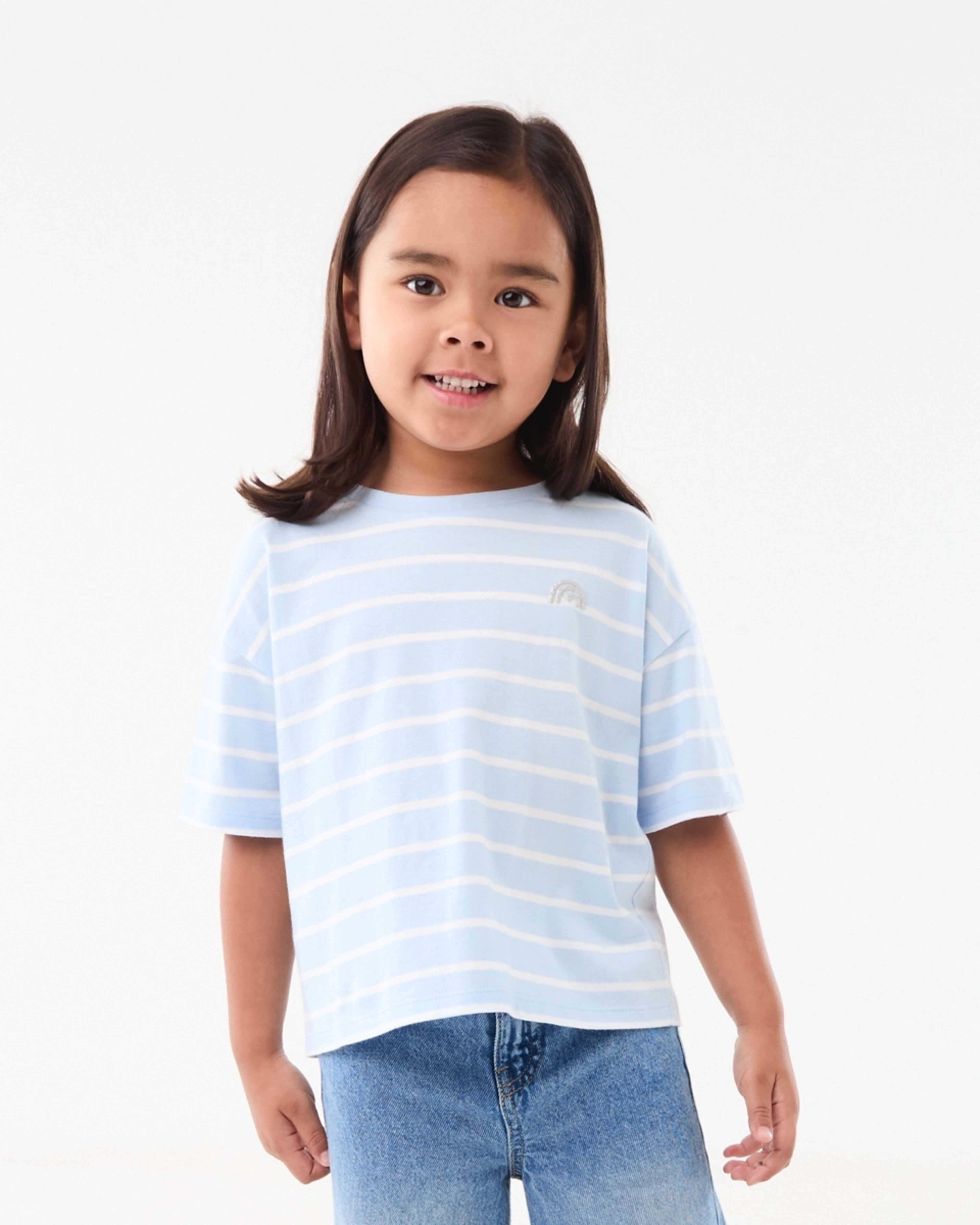 1 Short Sleeve Stripe T-shirt Blu Stripe
