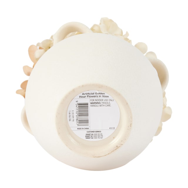 Artificial Golden Hour Flowers in Vase Kmart