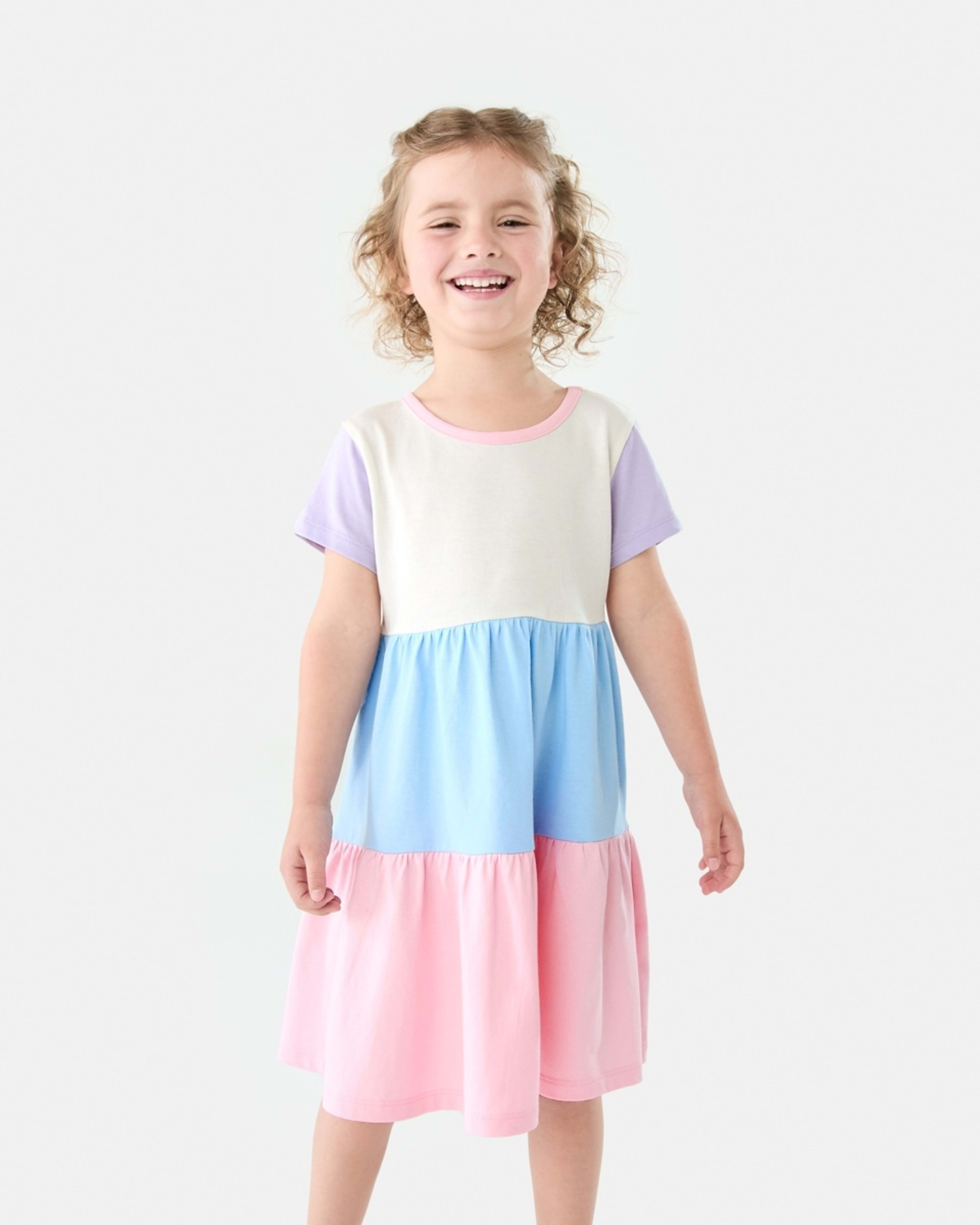 1 Short Sleeve Colour Block Jersey Dress Col Block