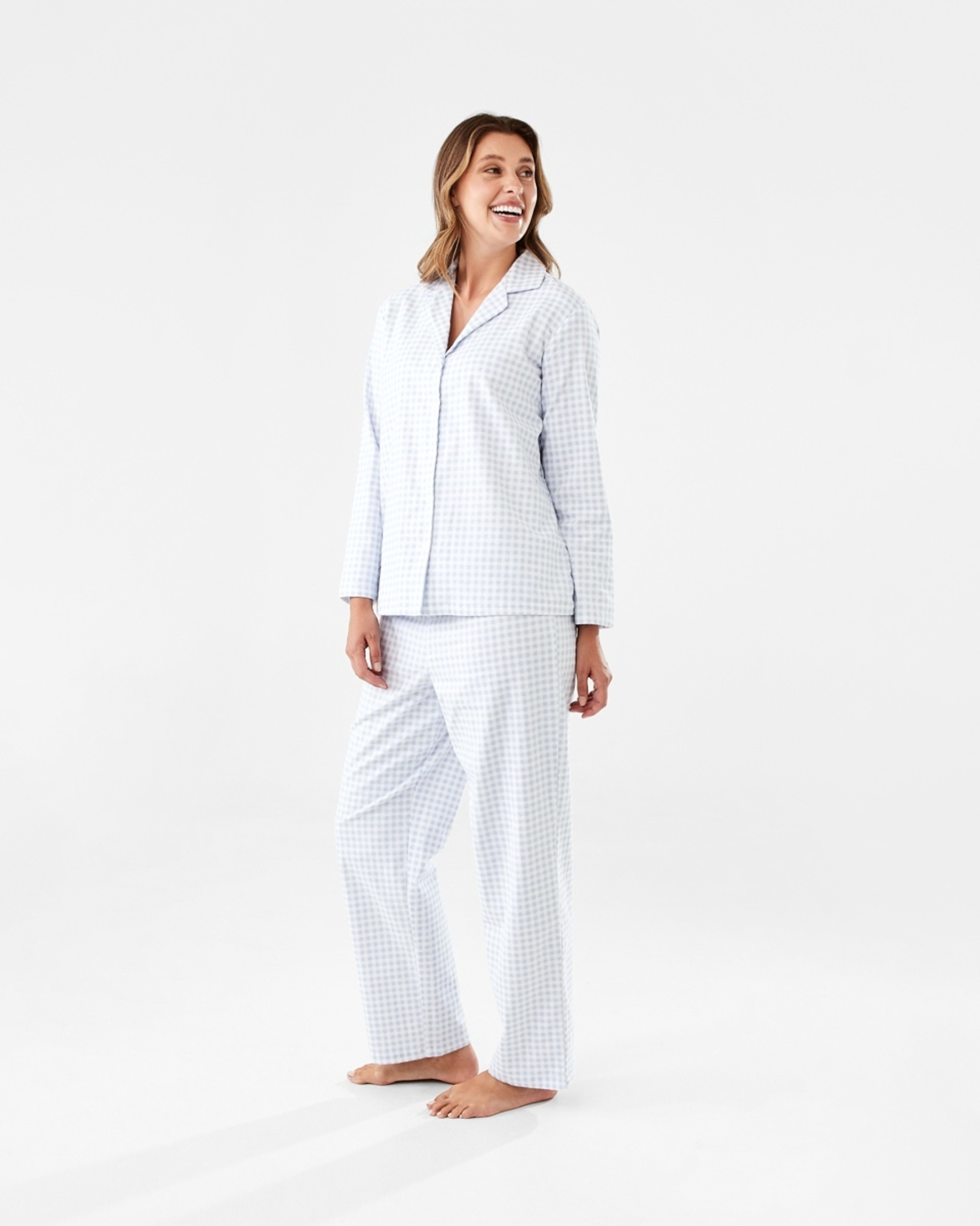 2 Flannel Pyjama Set Check Blue, 2 of 7