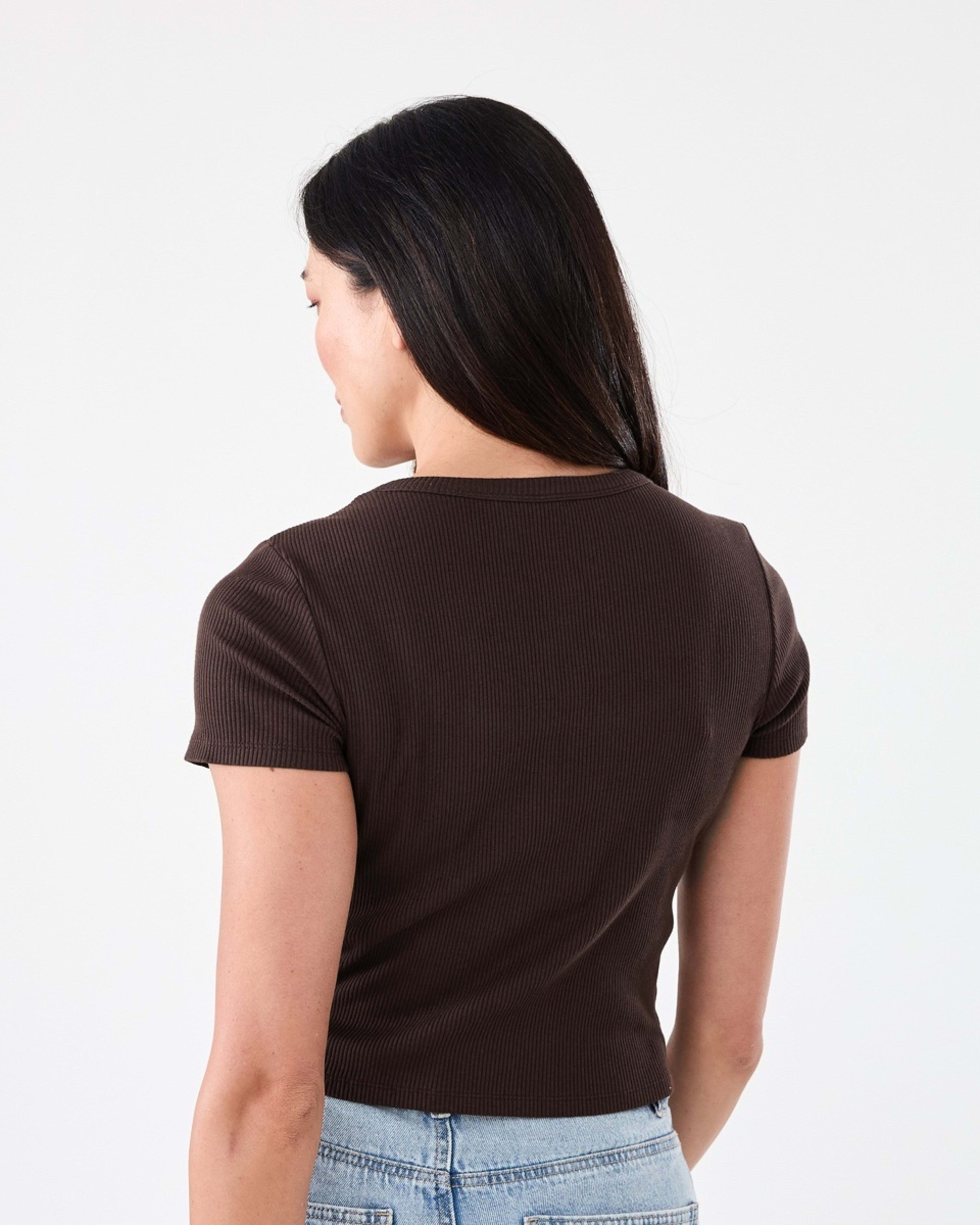 3 Short Sleeve Rib Square Neck T-shirt Melt Brown, 3 of 5
