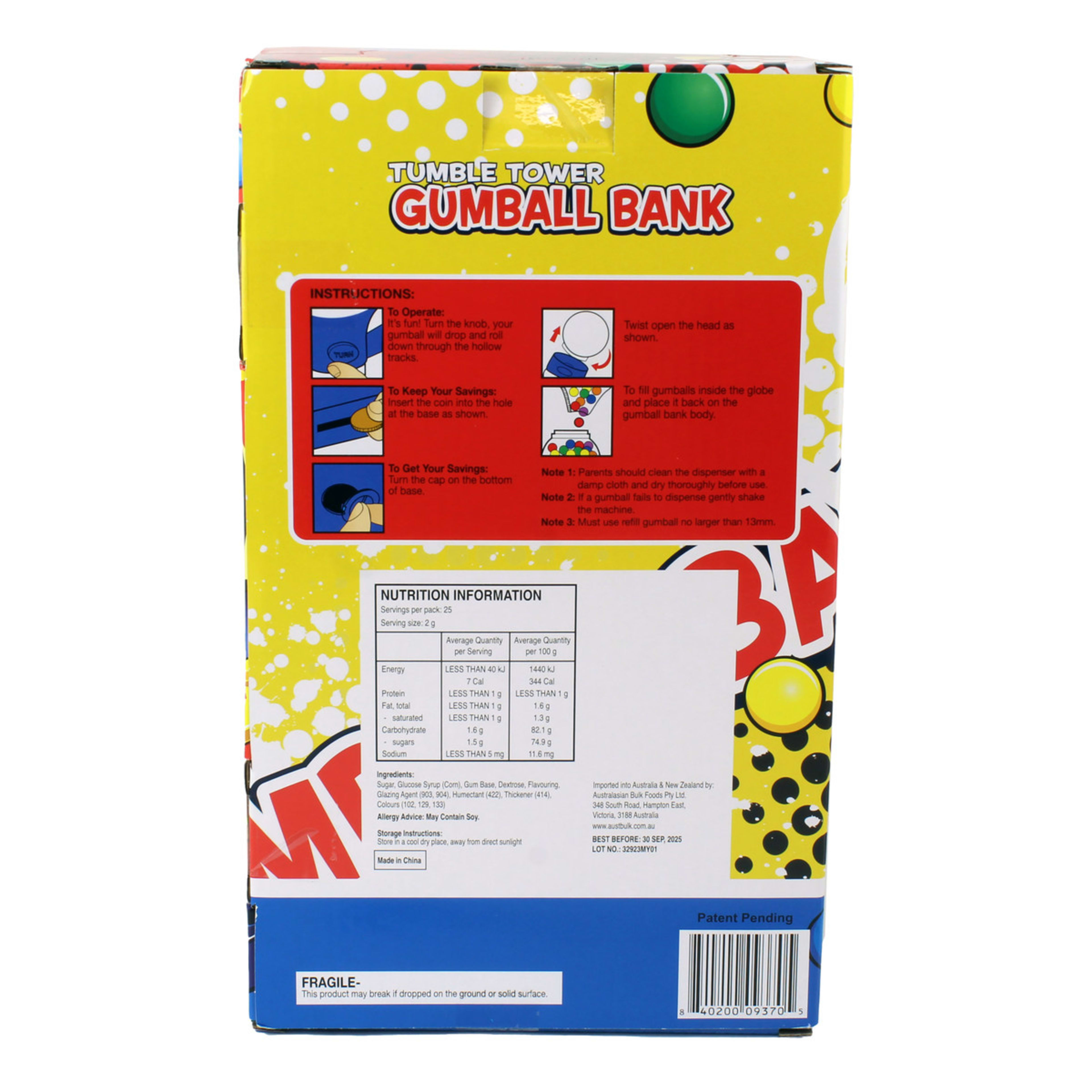 3 Tumble Tower Gumball Bank 50g - Assorted, 3 of 3