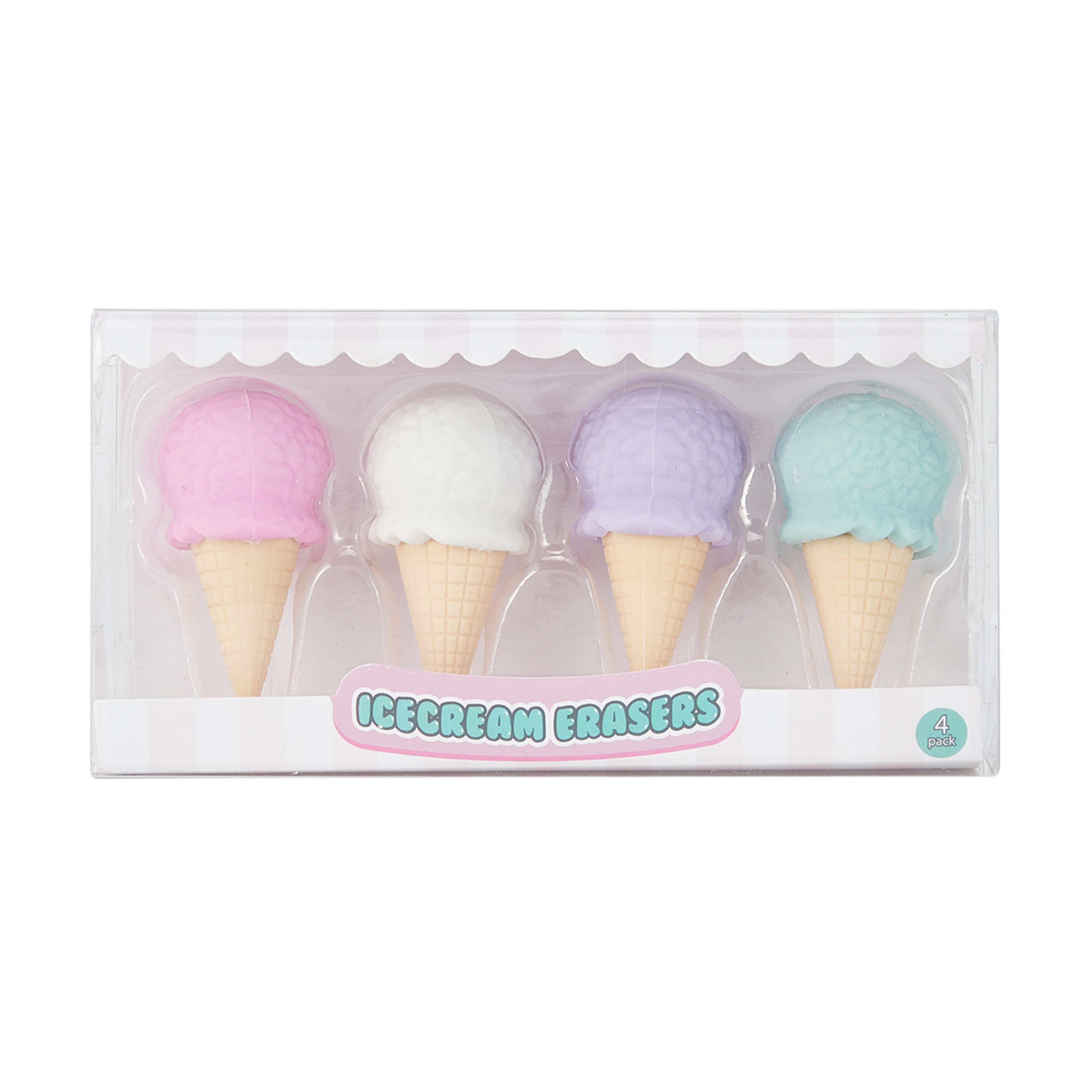 4 Pack Ice Cream Erasers Kmart