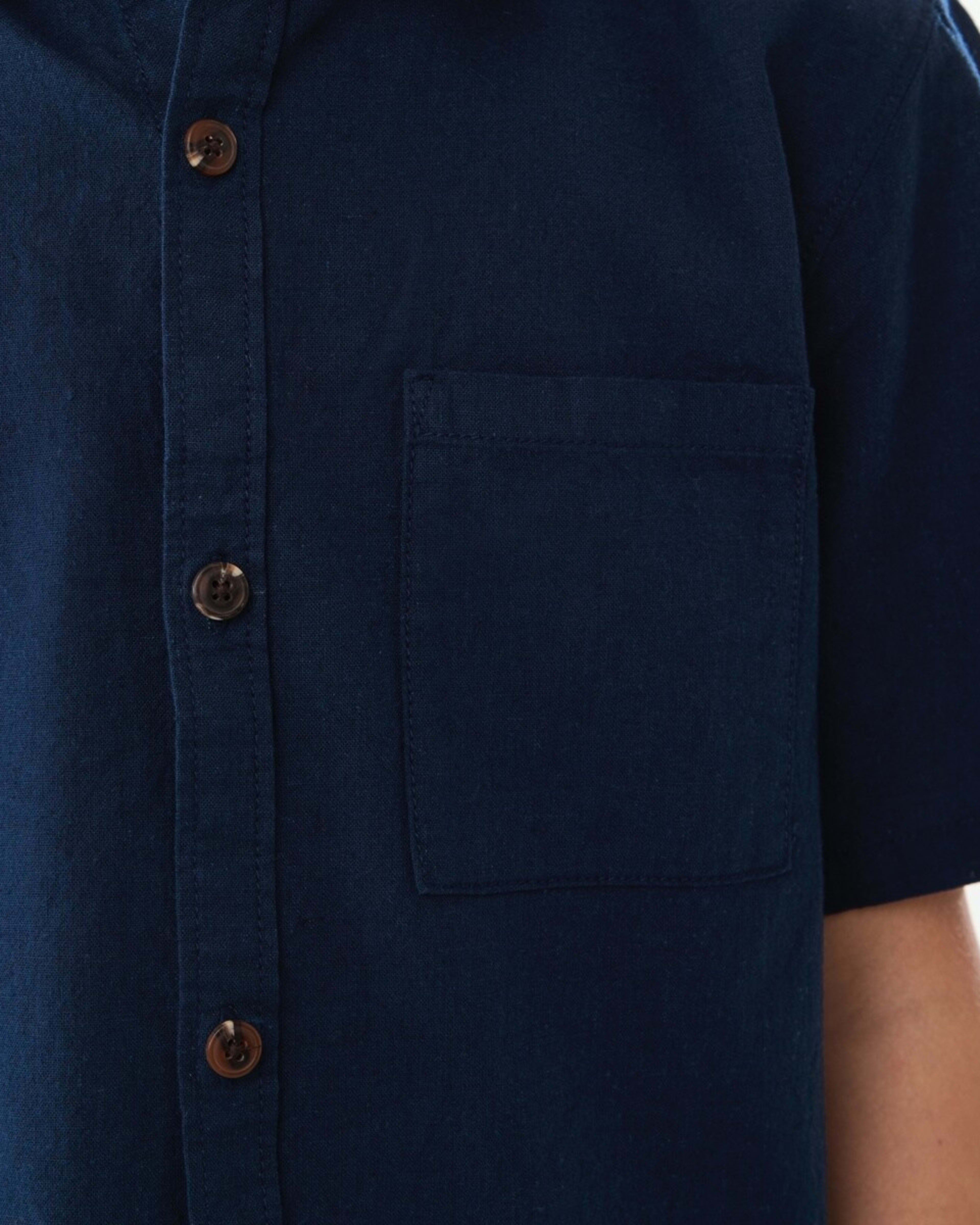 5 Short Sleeve Linen Shirt DRESS BLUE, 5 of 7