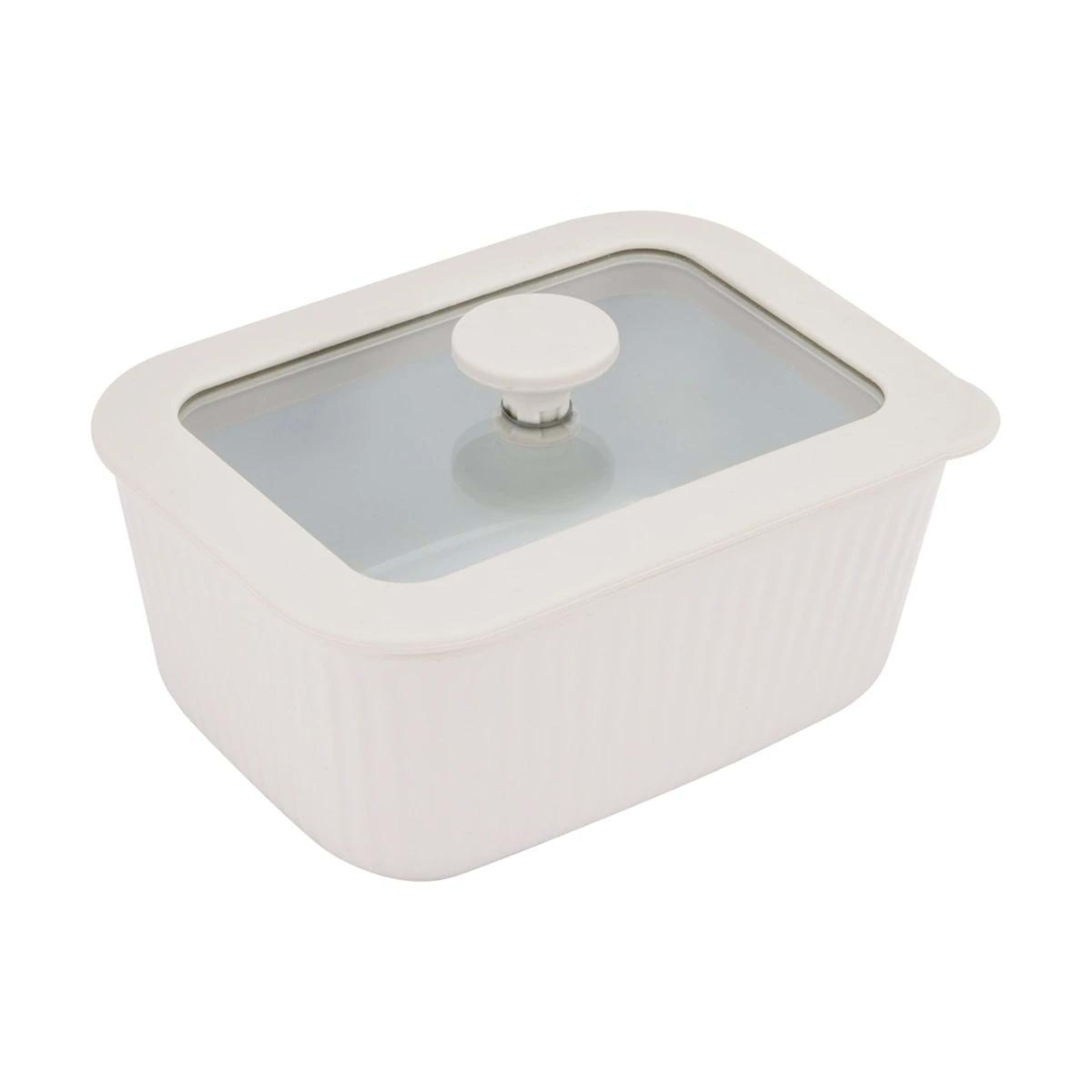 1 500ml Porcelain Container with Glass Lid