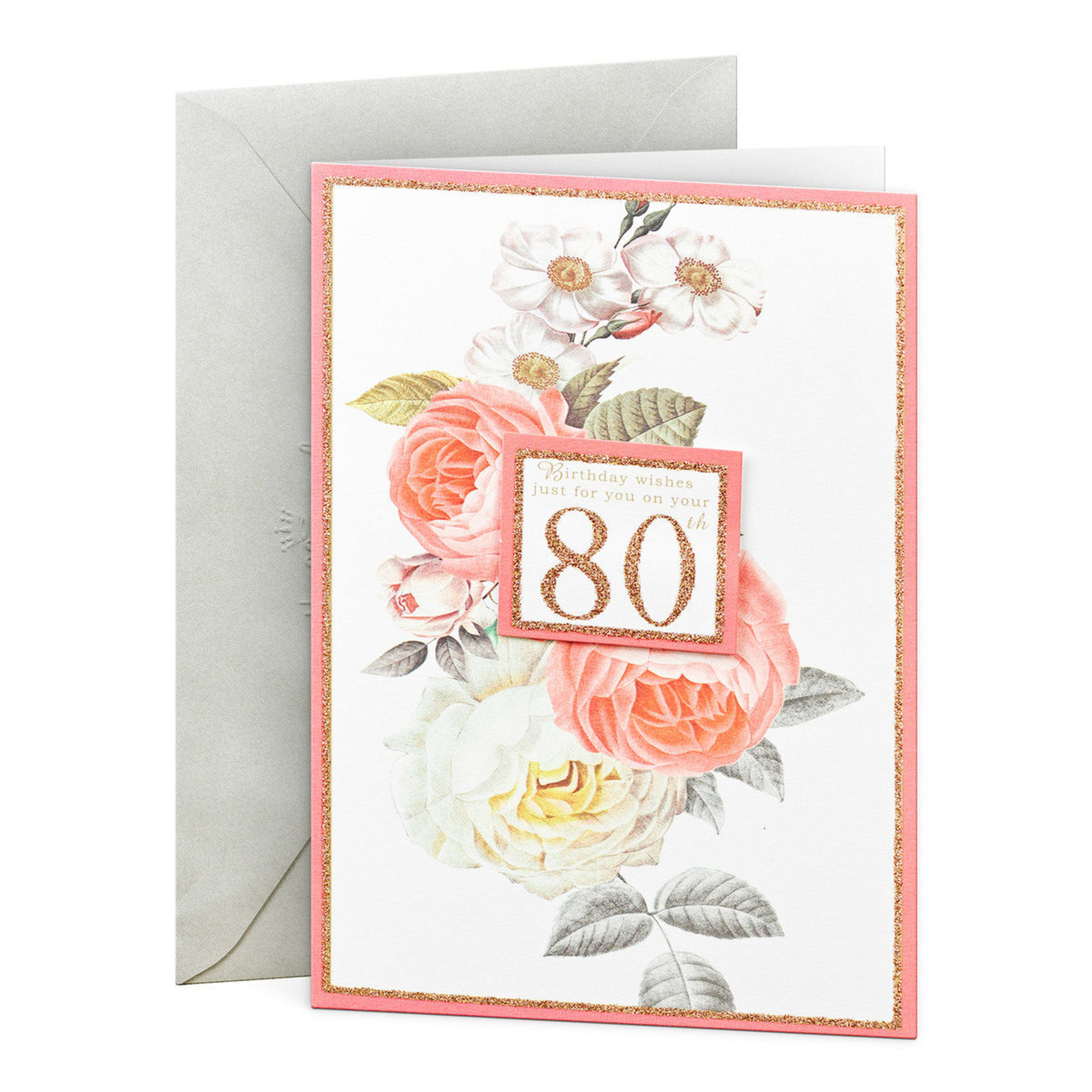 1 Hallmark Birthday Card for Age 80 - Floral