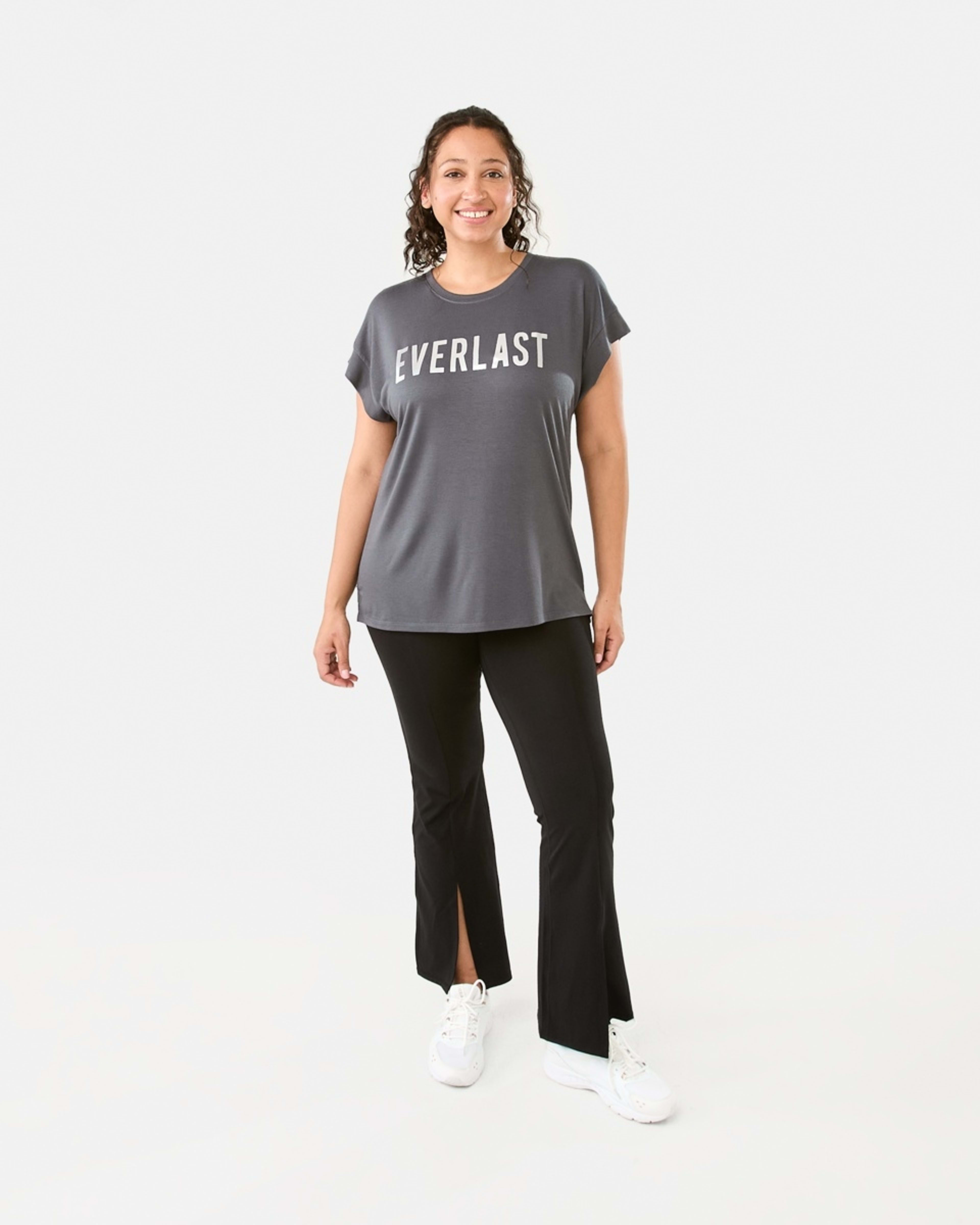 7 Everlast Womens Relaxed Long T-shirt Charcoal, 7 of 7