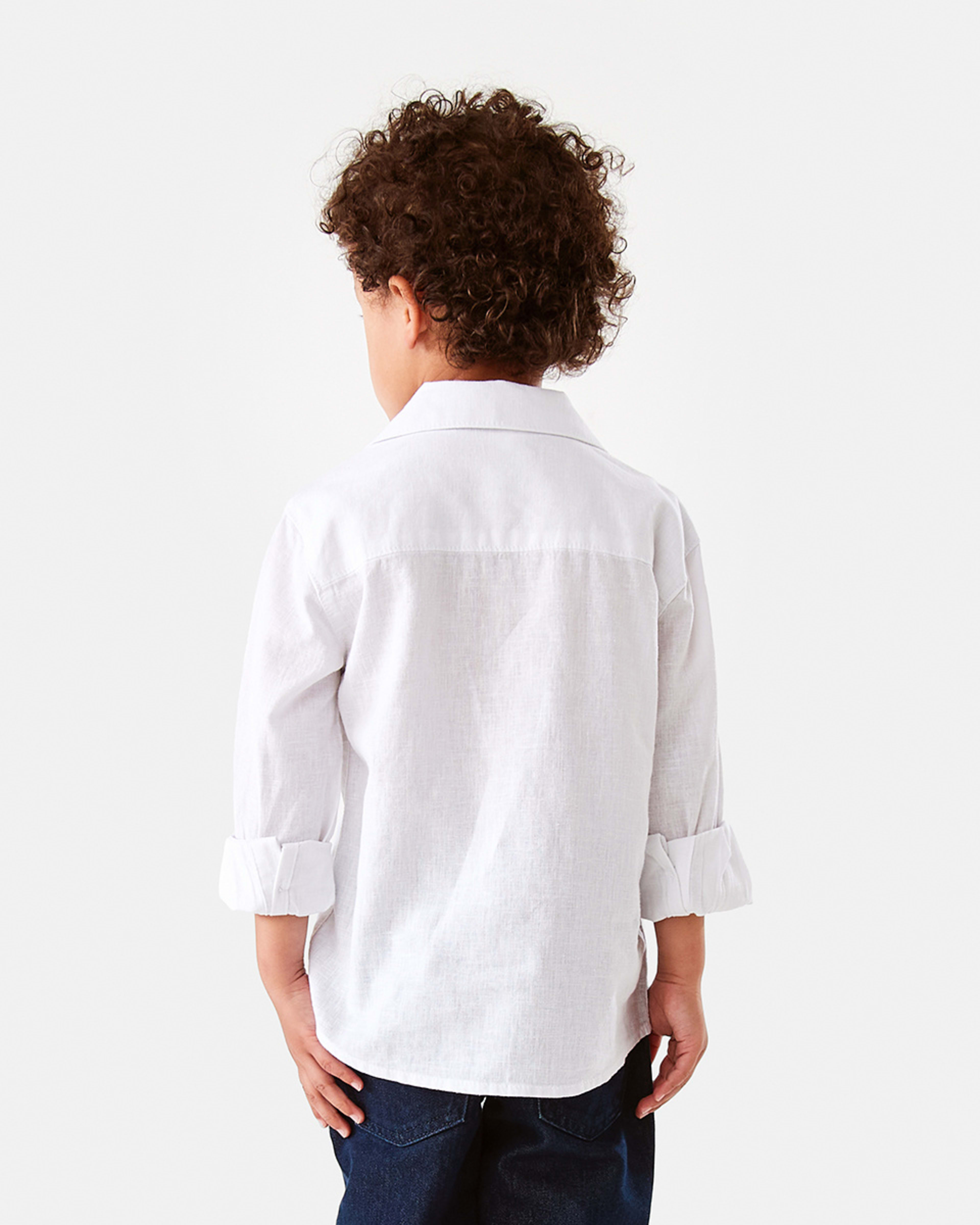 2 Long Sleeve Linen Shirt White, 2 of 9