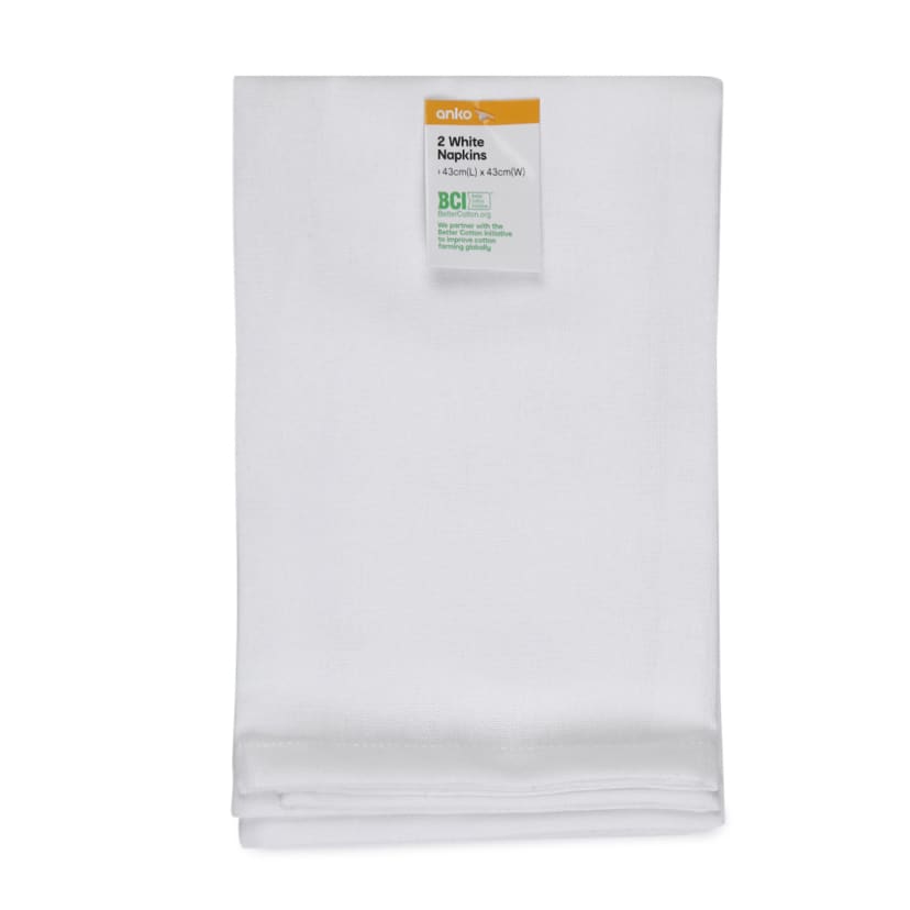 2 Pack White Napkins Kmart