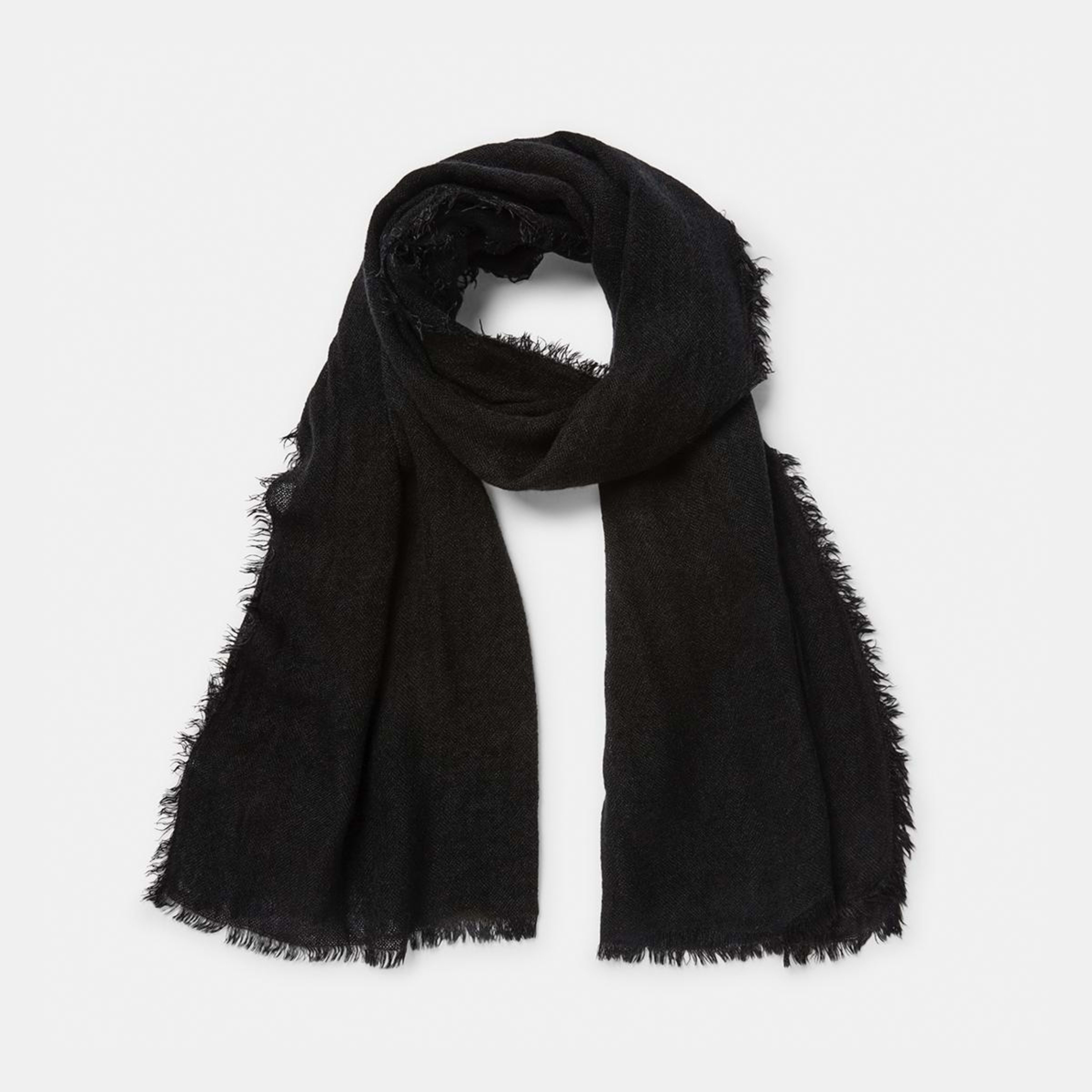 1 Solid Lightweight Scarf Black, 1 of 3