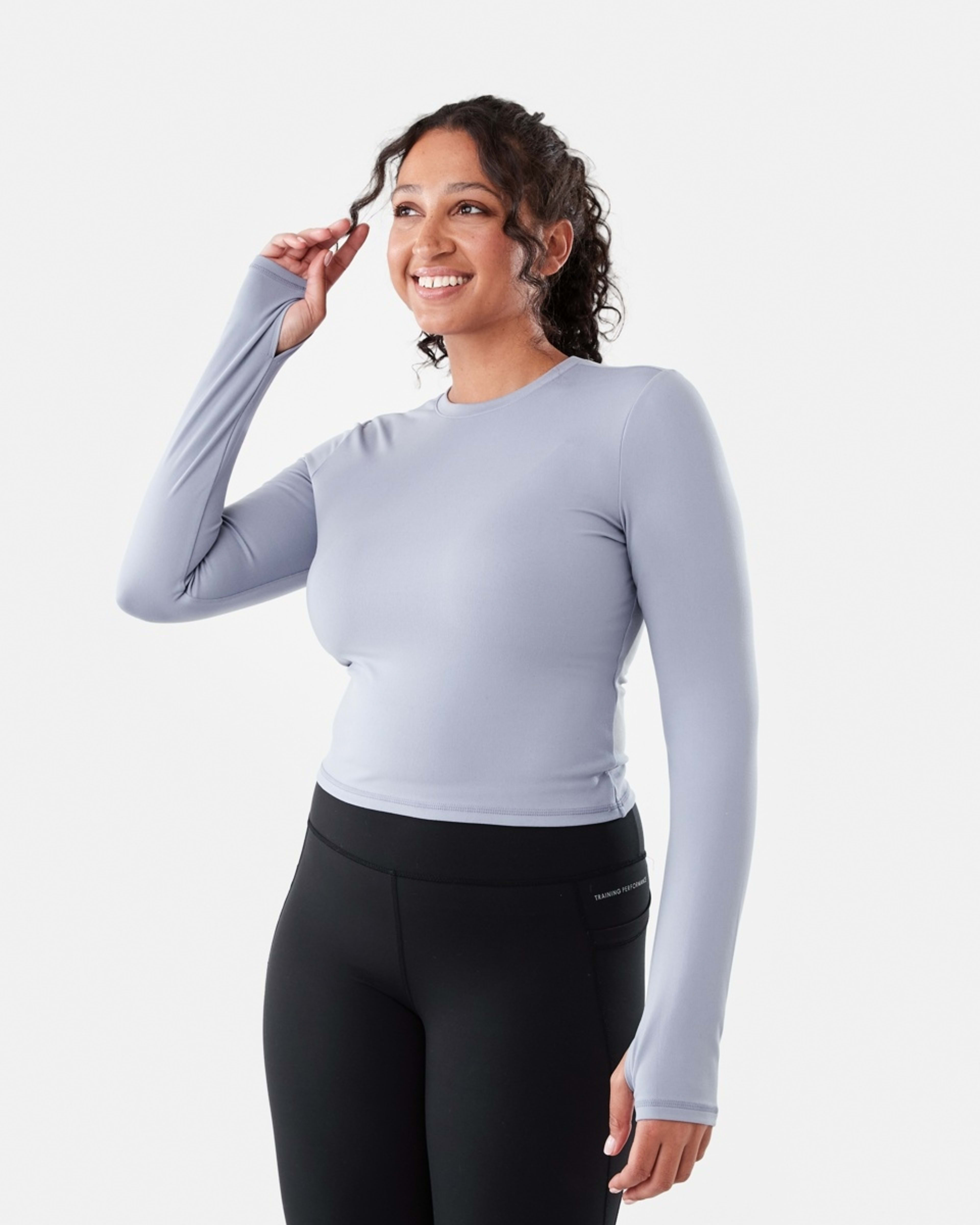 2 Active Womens Long Sleeve Ultrasoft Top Pur Muted, 2 of 6