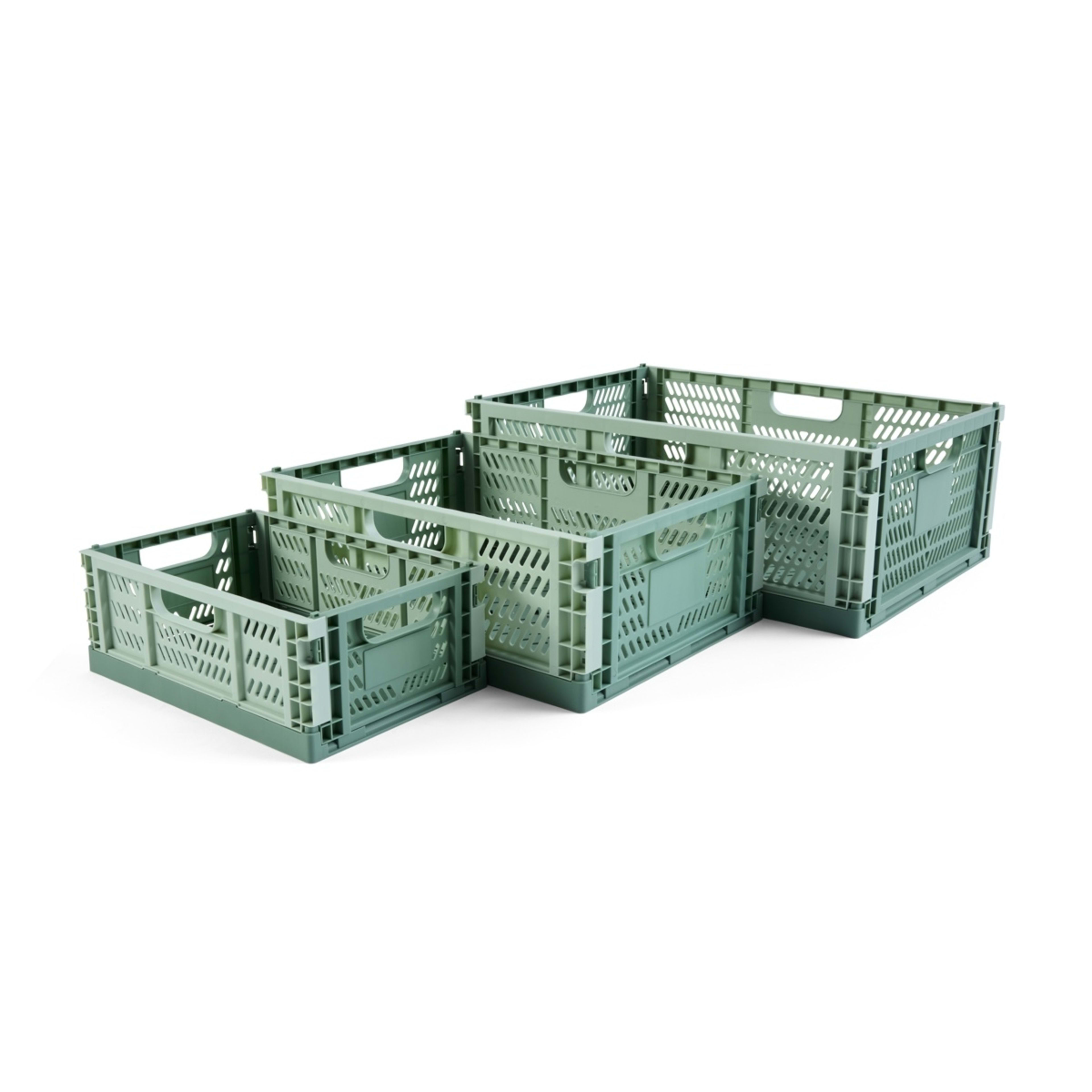 3 30L Collapsible Crate - Large, Green, 3 of 10