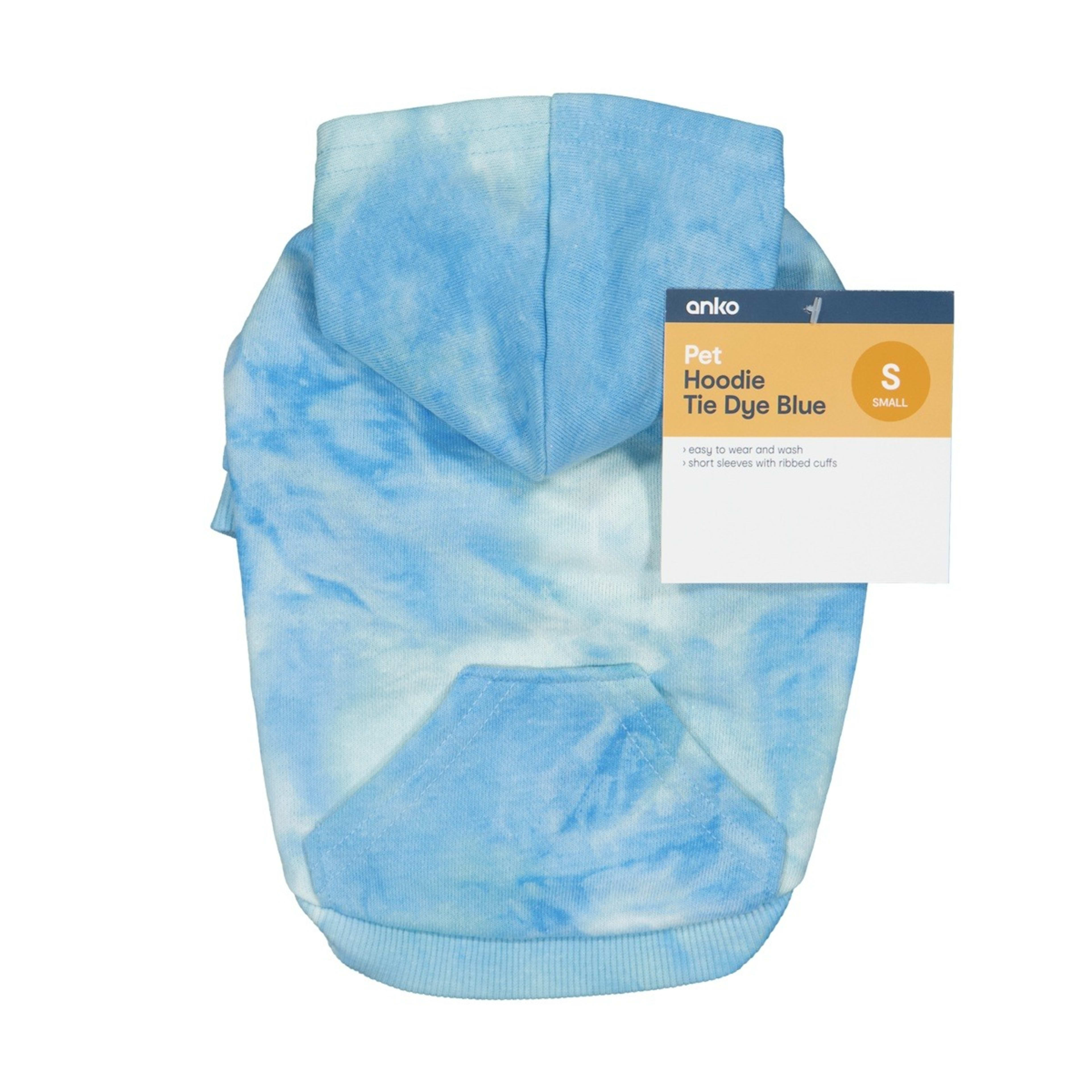 10 Pet Hoodie Tie-Dye - Small, Blue, 10 of 10
