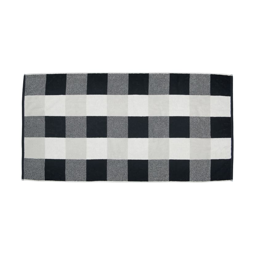 Gingham Monochrome Bath Towel Kmart