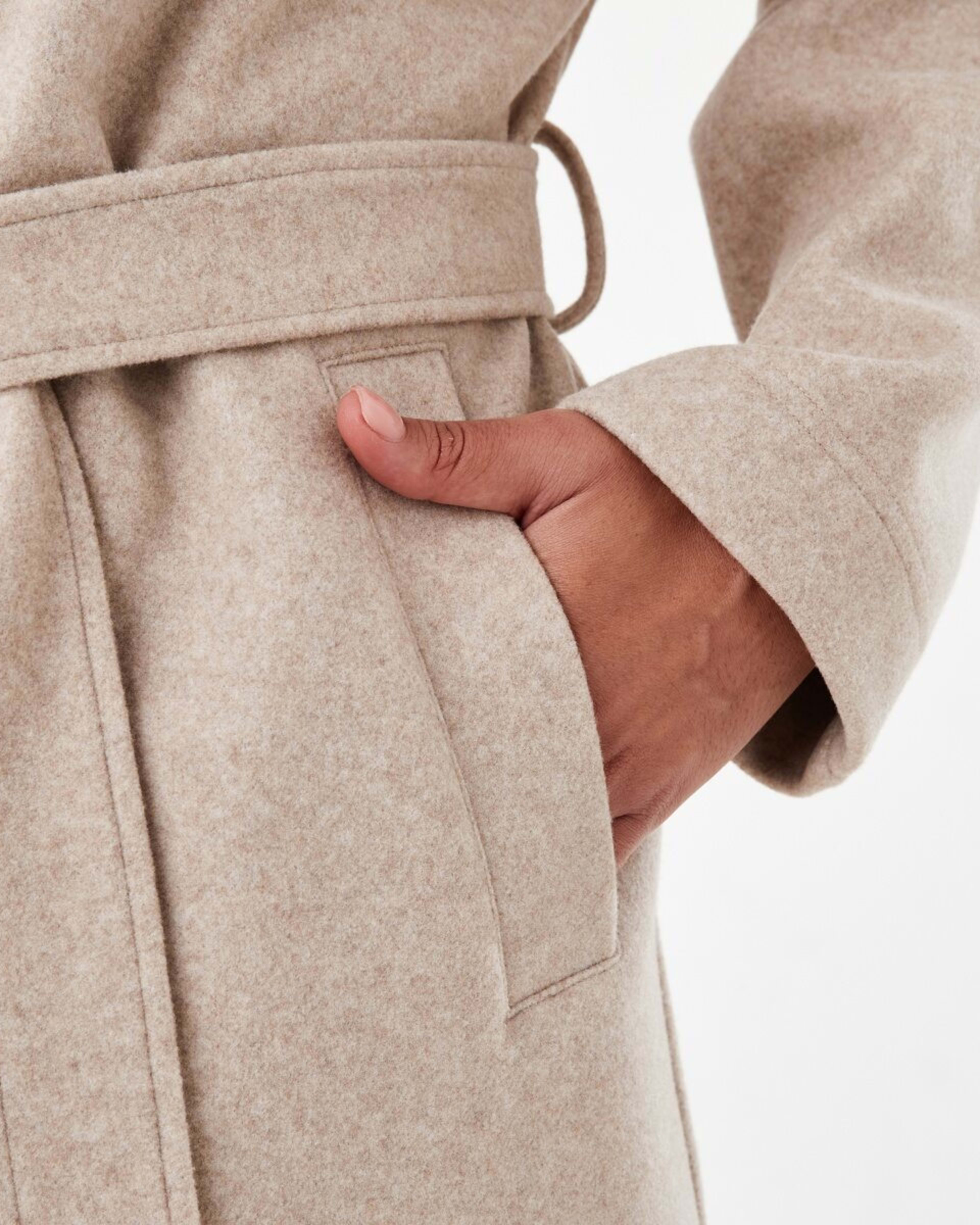 8 Oversized Coat with Belt Loml Marle, 8 of 9