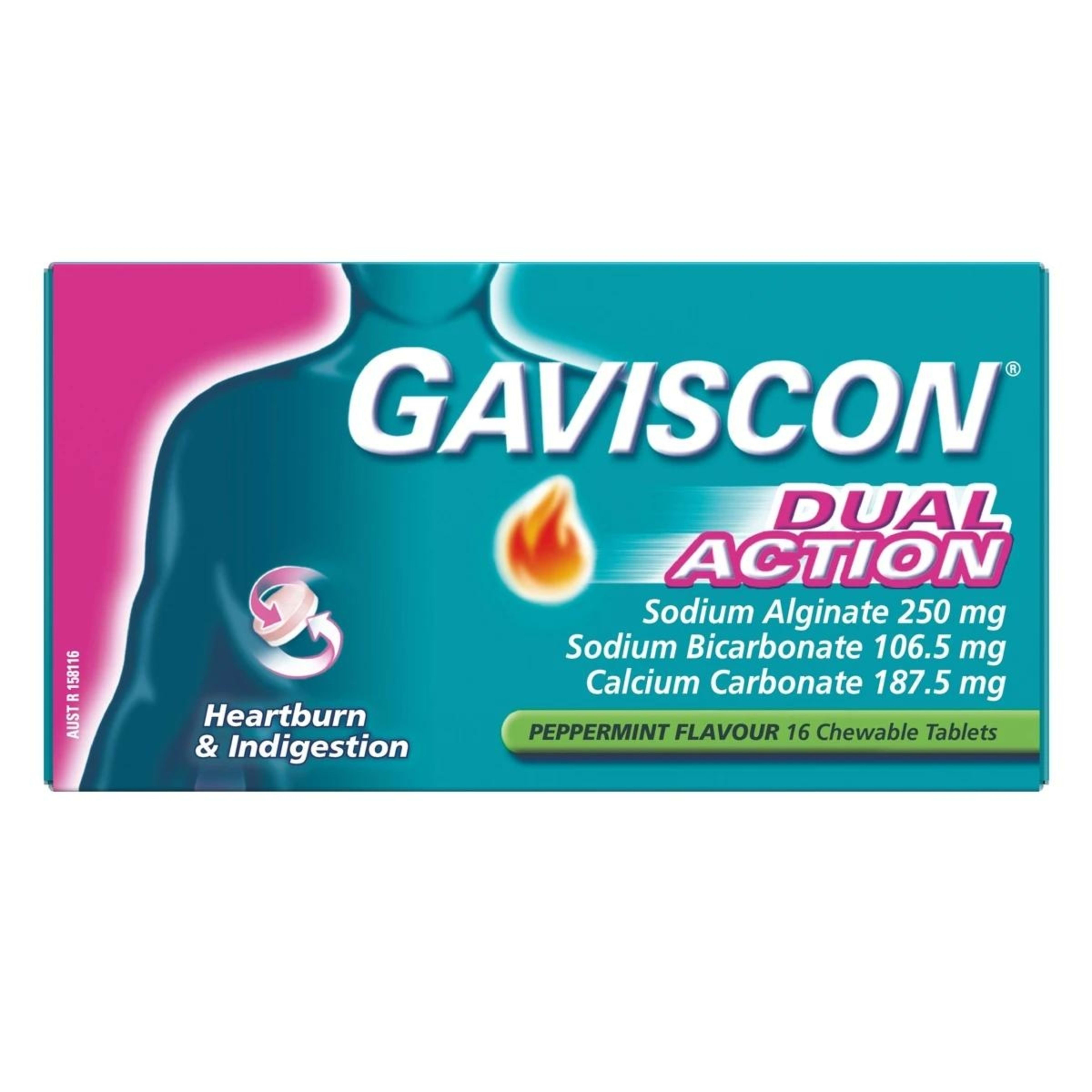 2 16 Pack Gaviscon Dual Action Tablets - Peppermint, 2 of 10