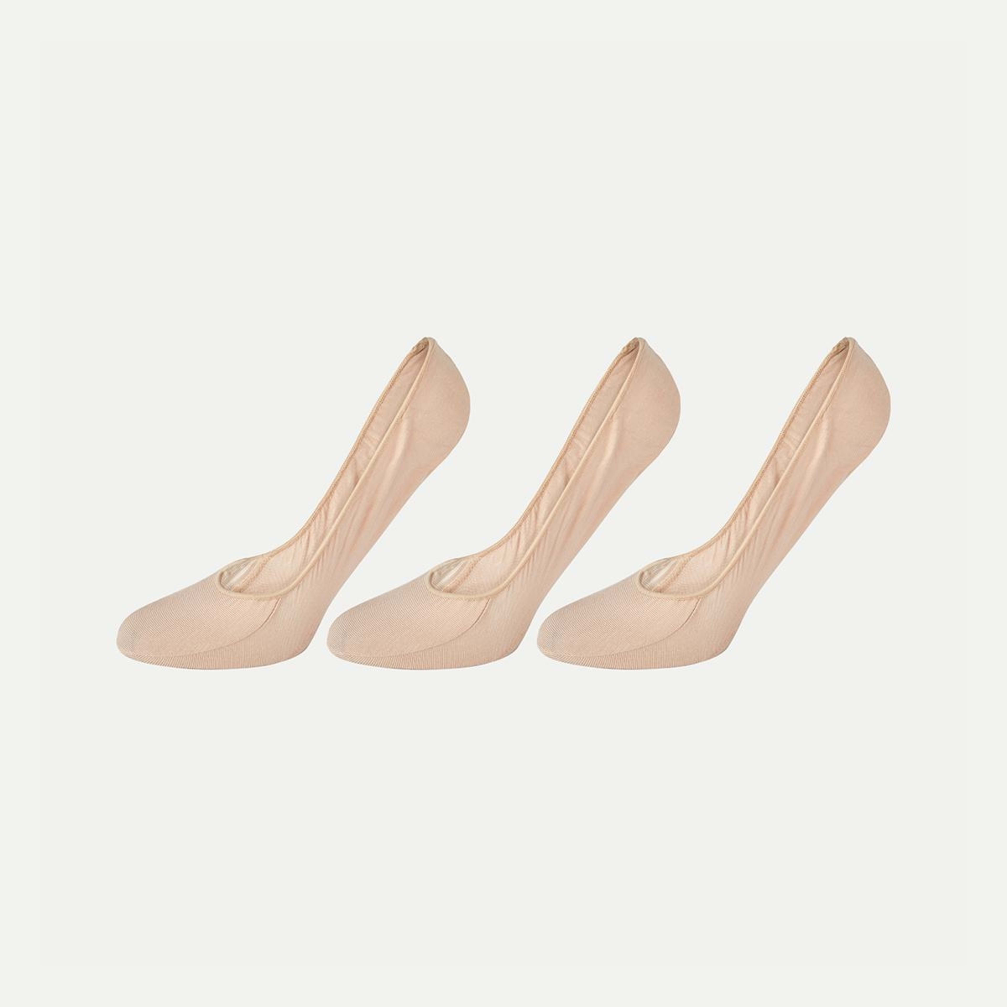 1 3 Pack Cushioned Footlets Beige, 1 of 3