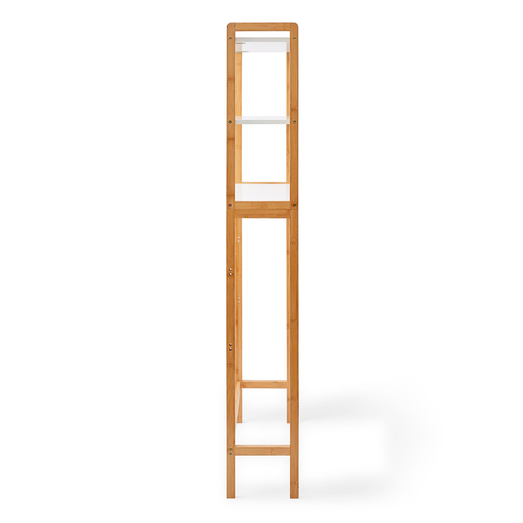 Bamboo and White Over Toilet Shelf Unit Kmart