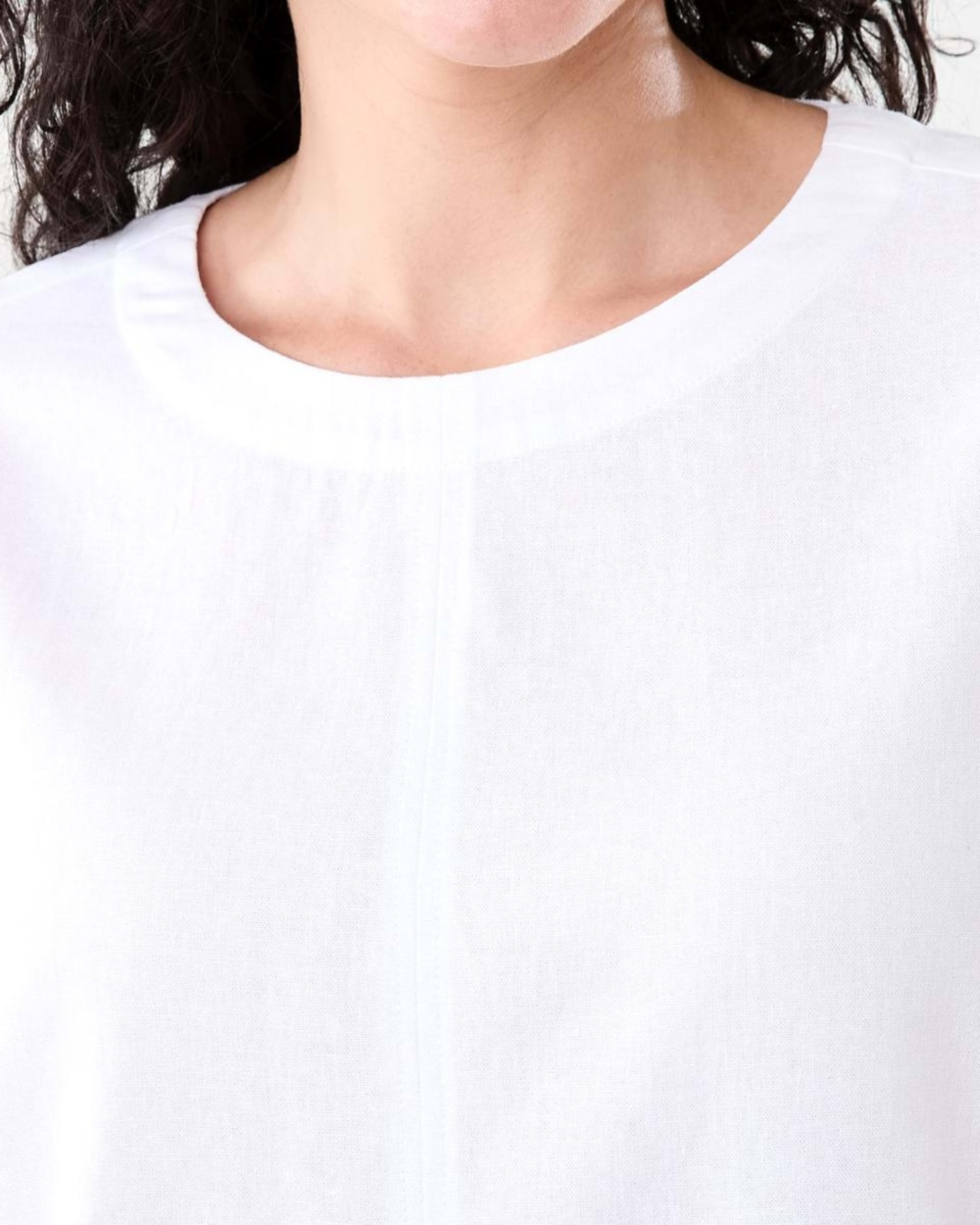 5 Long Sleeve Linen Blend Top WHITE, 5 of 7