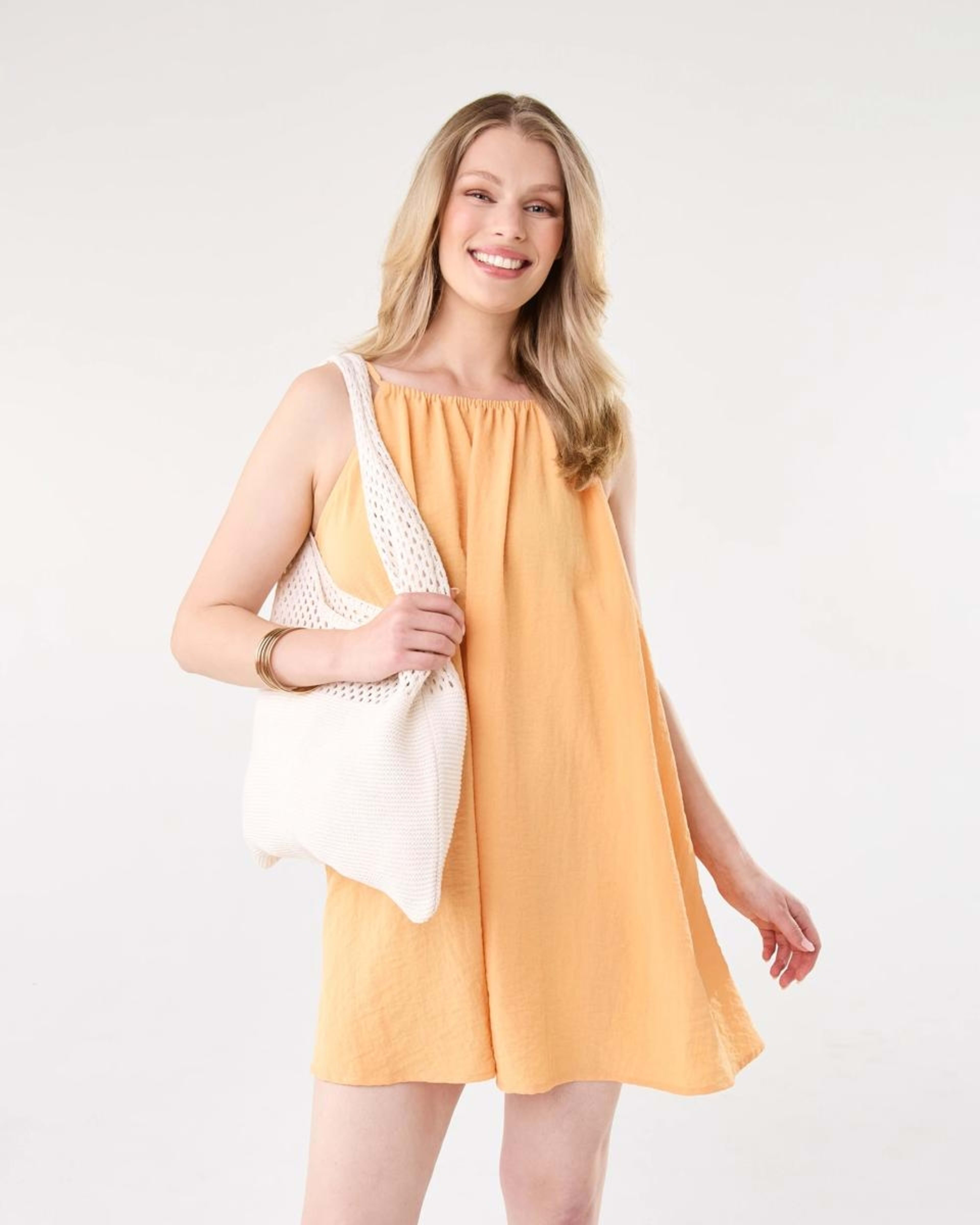 8 Sleeveless Textured Mini Dress Papaya, 8 of 10