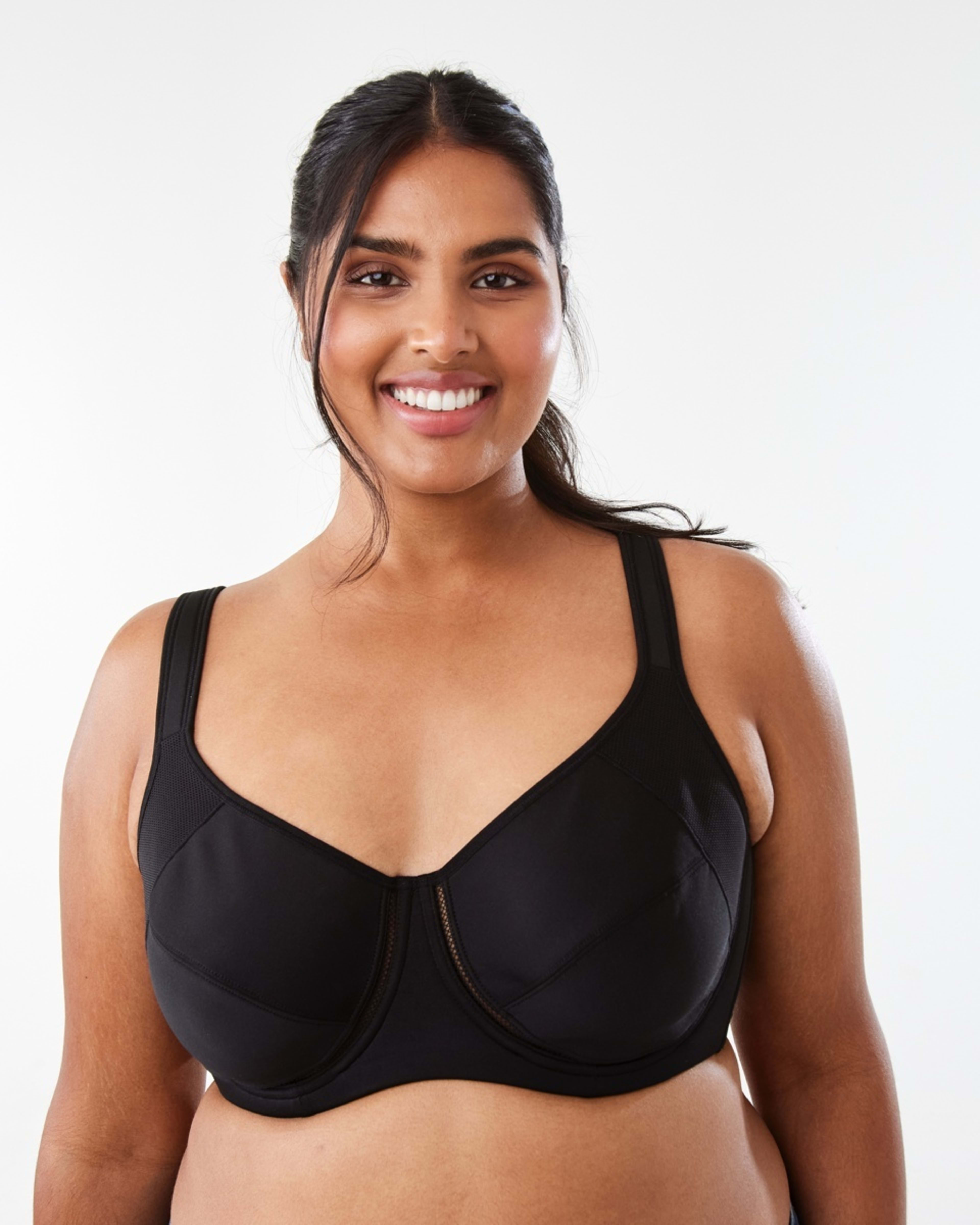 1 Full Figure Sports Underwire Soft Cup Bra BLACK
